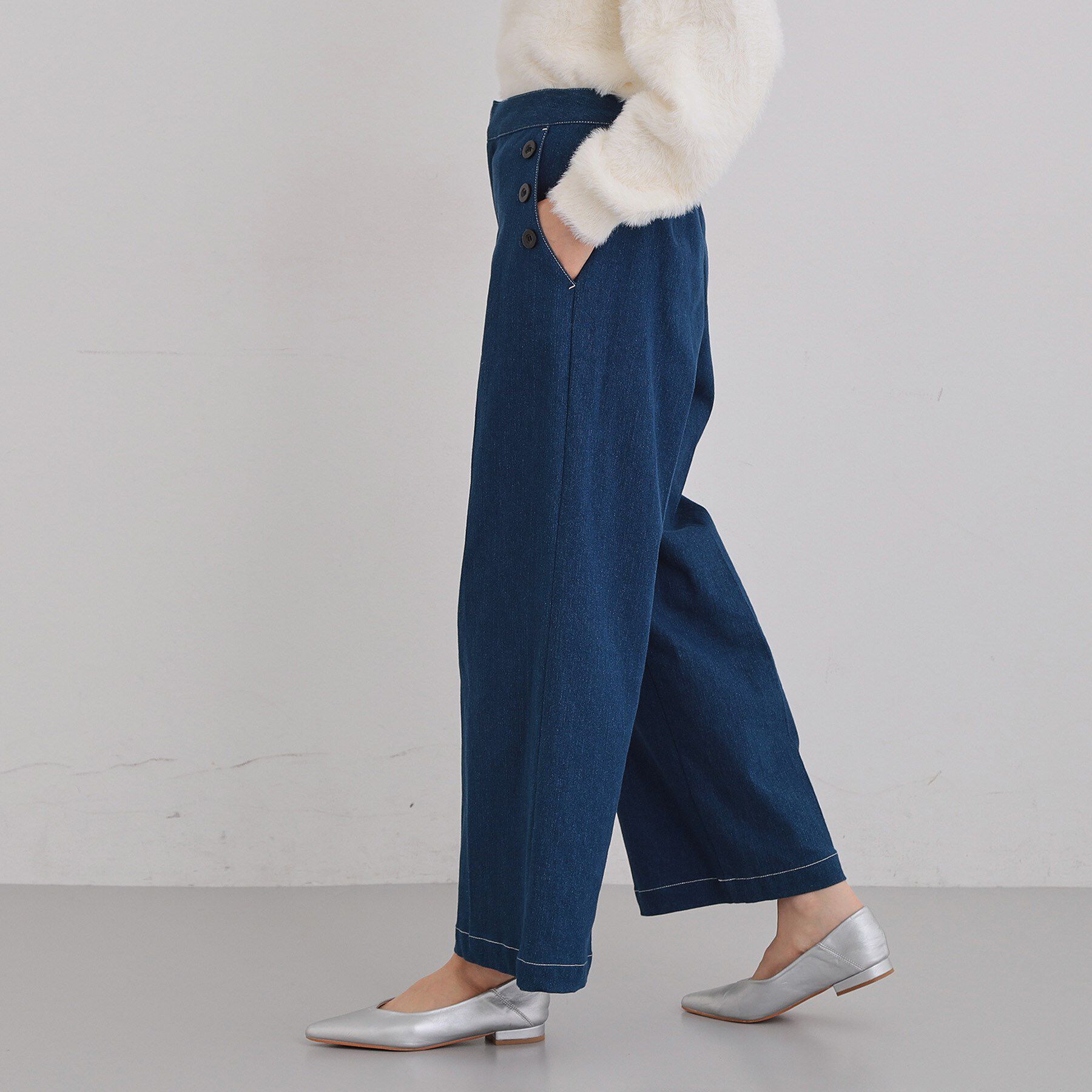 THE SHOP TK「【美脚/オ―ルシーズン】デニムマリンパンツ/洗濯機OK」|デニム|