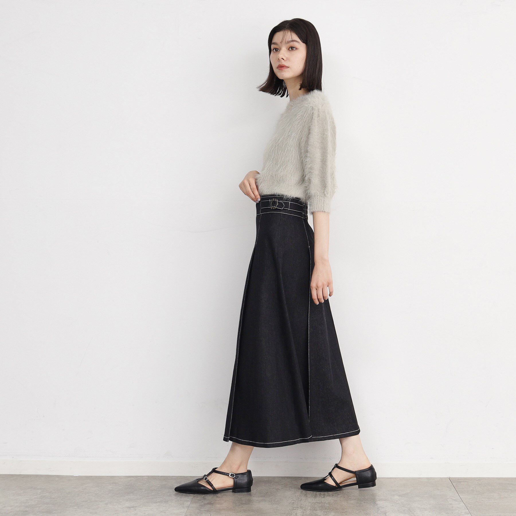 THE SHOP TK「シーズンレスで使える デニムタックスカート/洗える」|スカート|