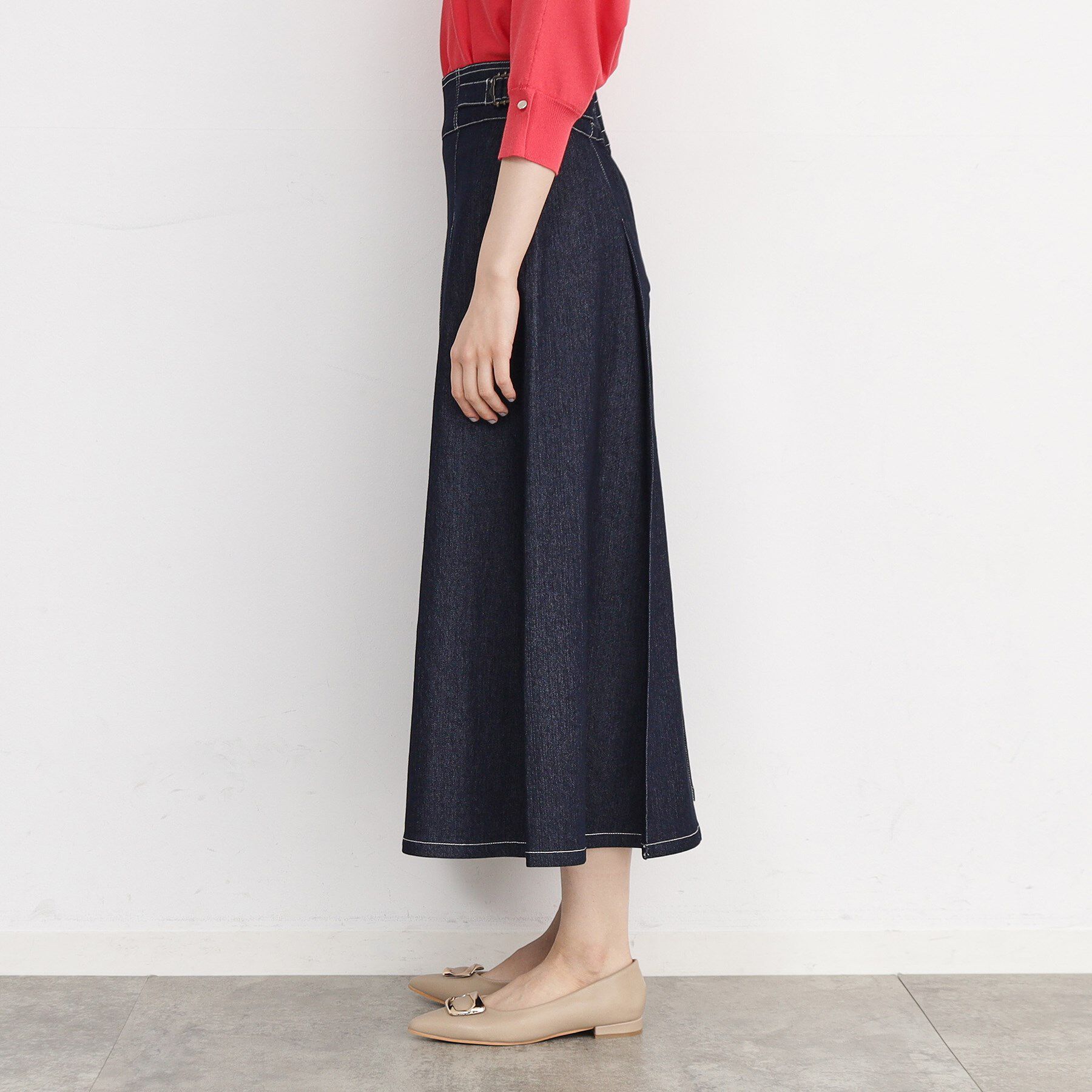 THE SHOP TK「シーズンレスで使える デニムタックスカート/洗える」|スカート|