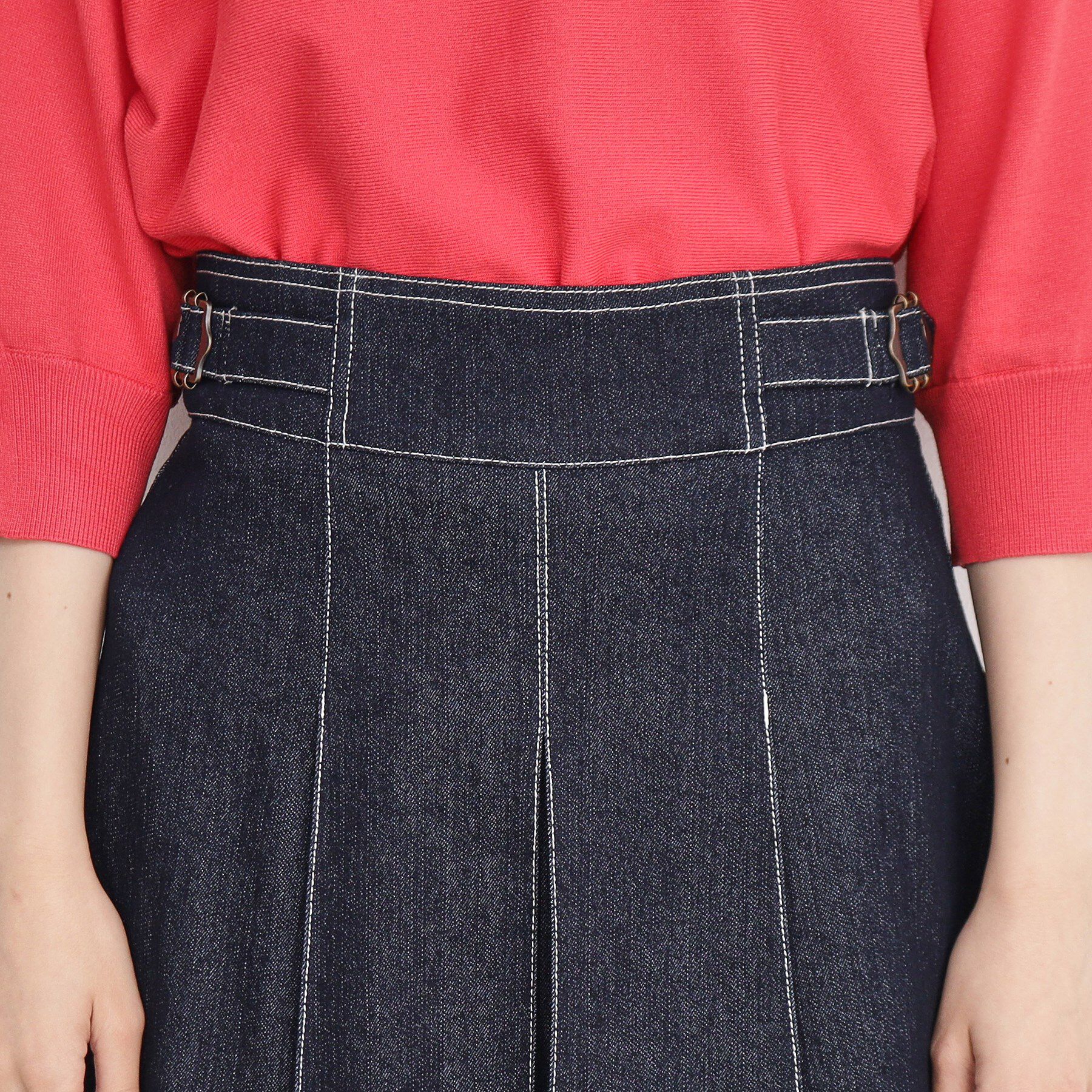 THE SHOP TK「シーズンレスで使える デニムタックスカート/洗える」|スカート|