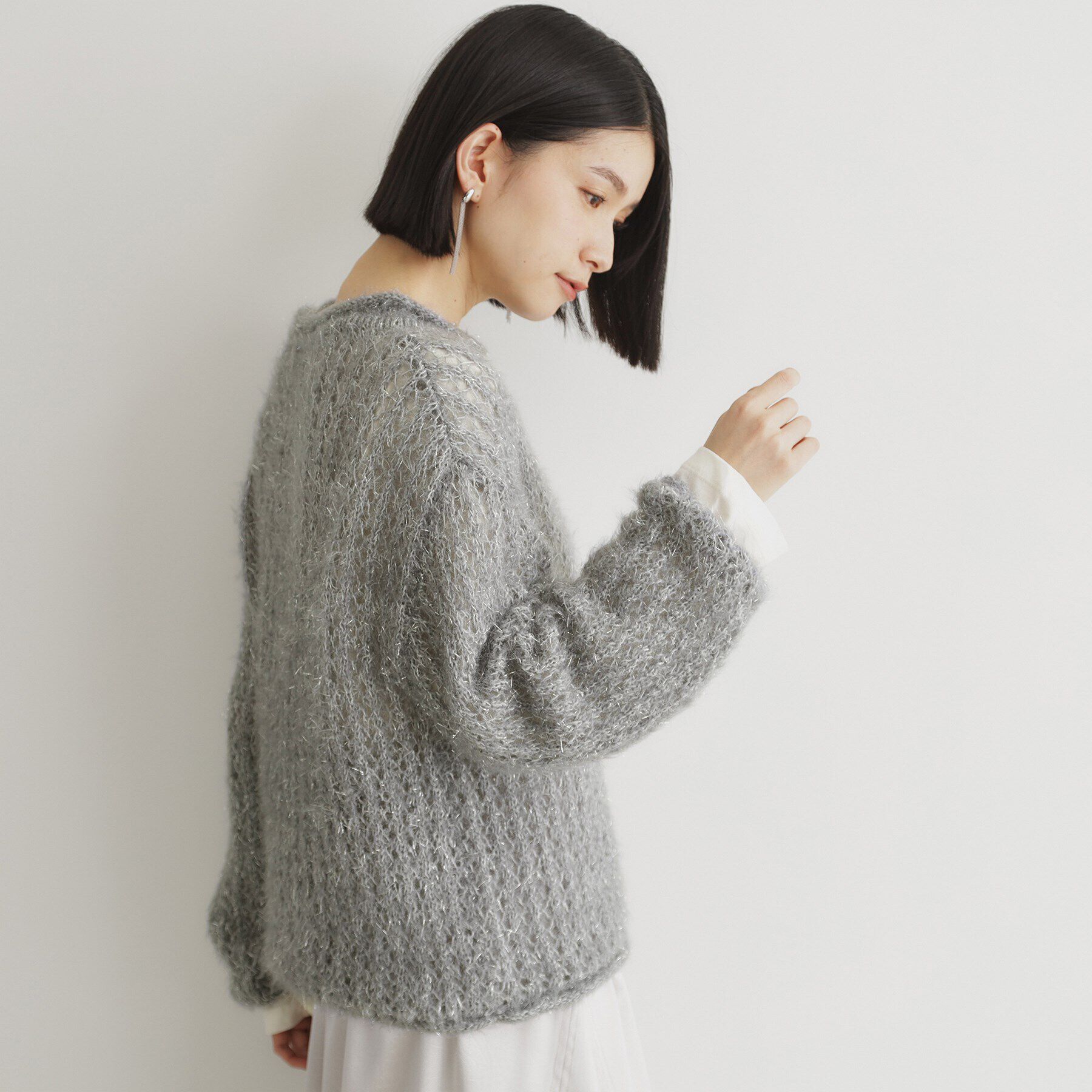 THE SHOP TK「【毛玉になりにくい】ラメメッシュニット/洗える」|ニット・セーター|