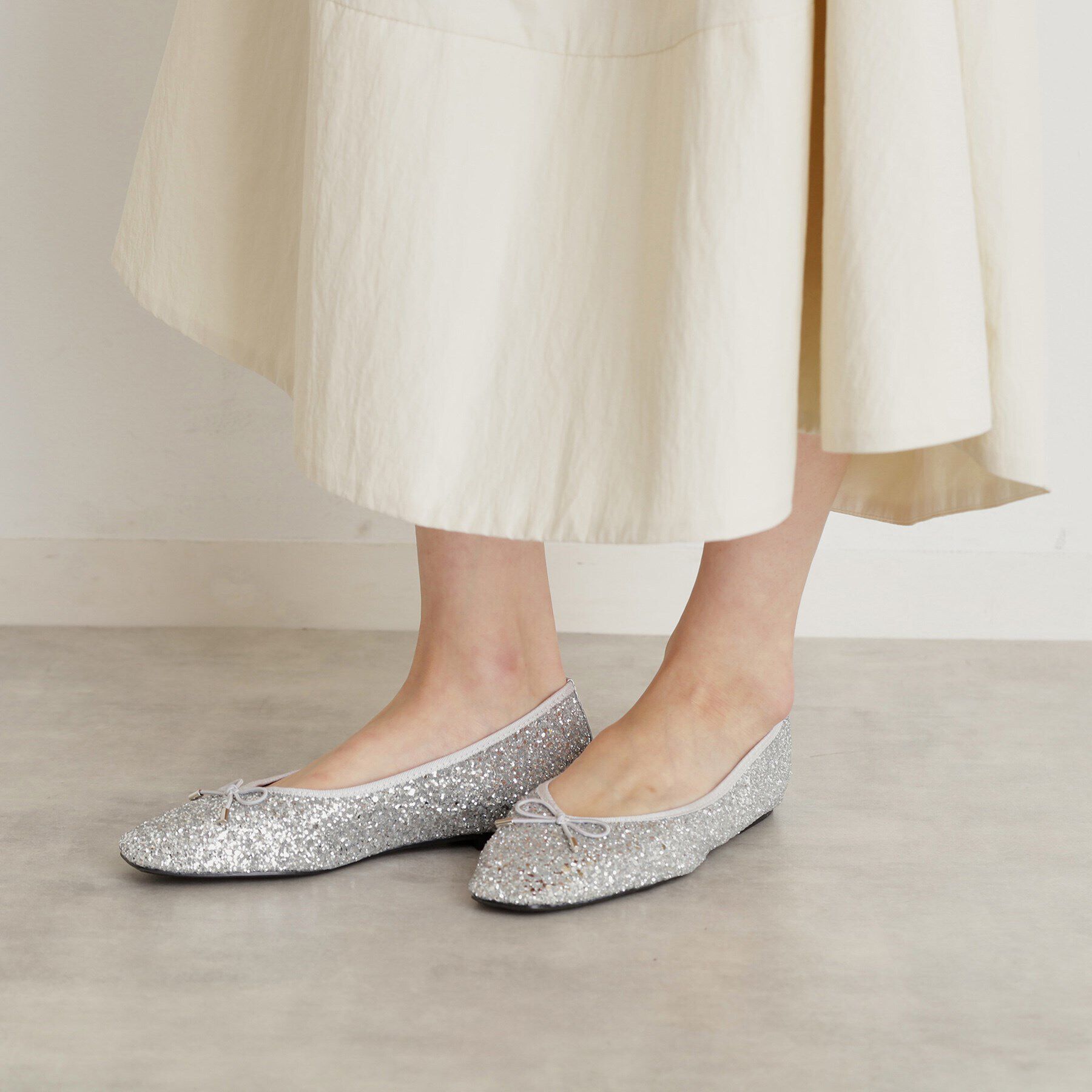 THE SHOP TK「グリッターラメバレエスクエアトゥー」|パンプス|