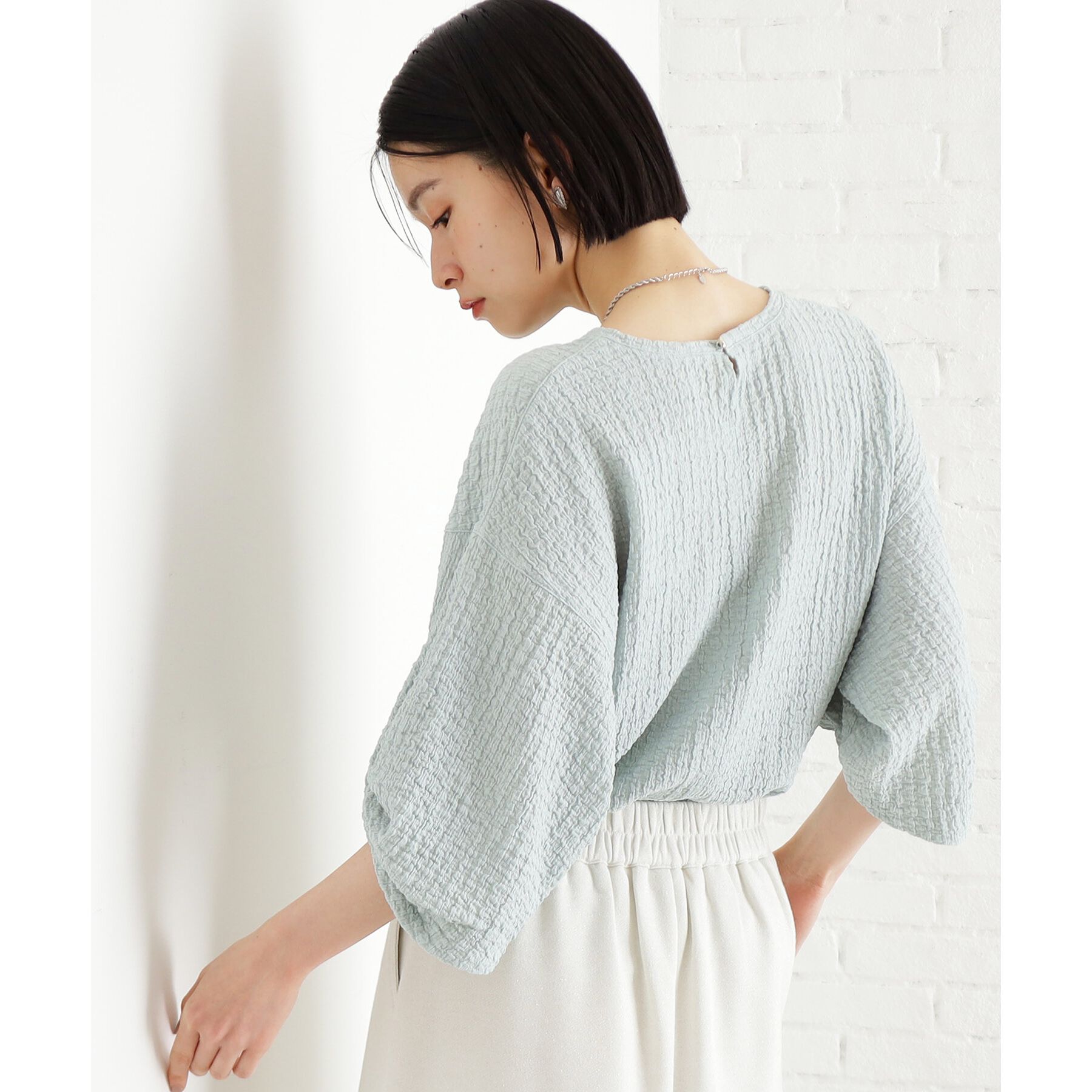 THE SHOP TK「ポコポコ袖タックプルオーバー【洗濯機OK】」|Tシャツ・カットソー|