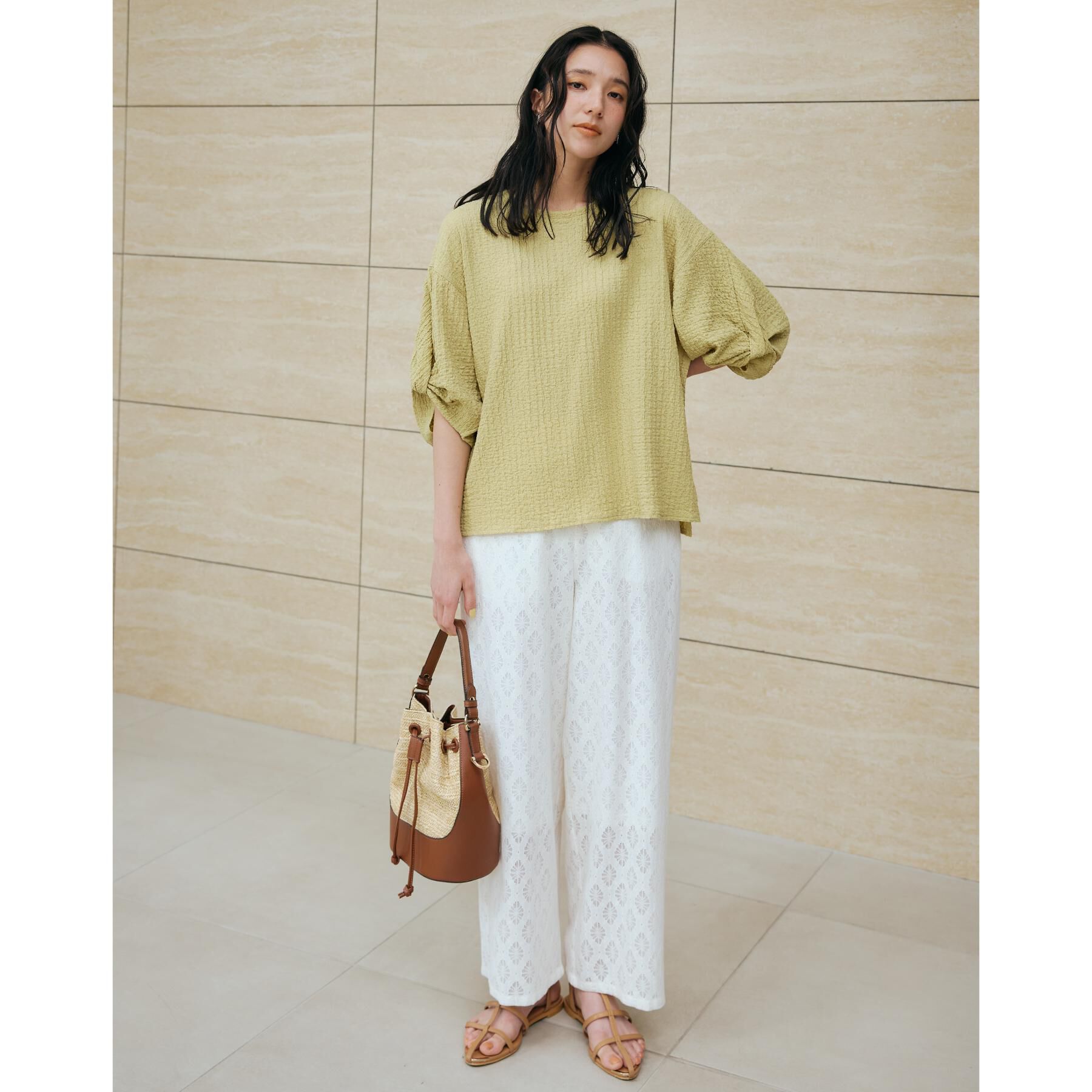 THE SHOP TK「ポコポコ袖タックプルオーバー【洗濯機OK】」|Tシャツ・カットソー|