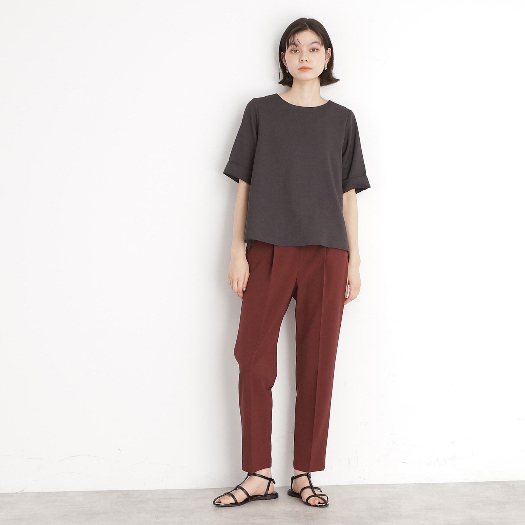 THE SHOP TK「麻調ブラウス【シワになりにくい/洗える】」|シャツ・ブラウス|