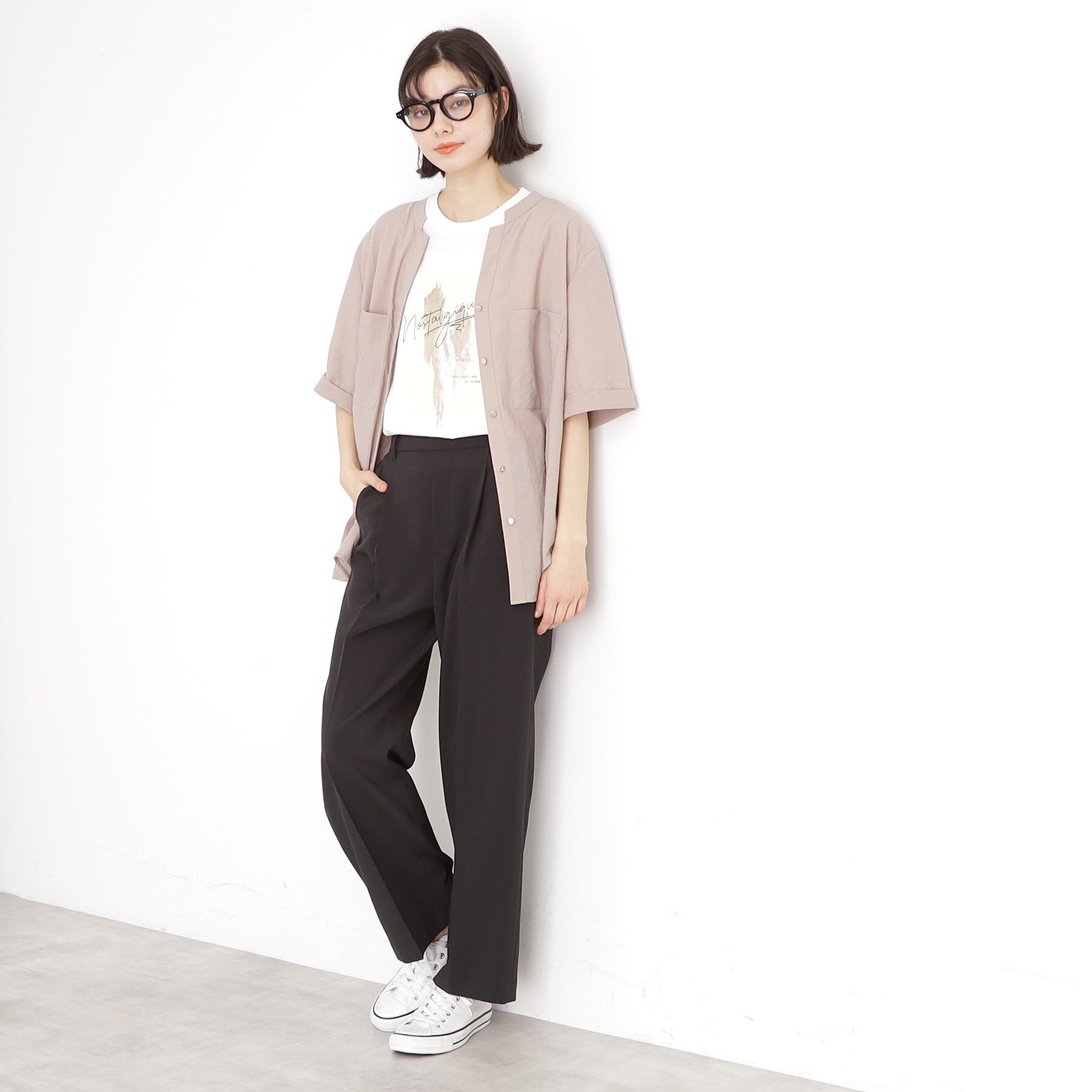 THE SHOP TK「ダブルポケット5分袖シャツ【体型カバー/洗濯機OK】」|シャツ・ブラウス|