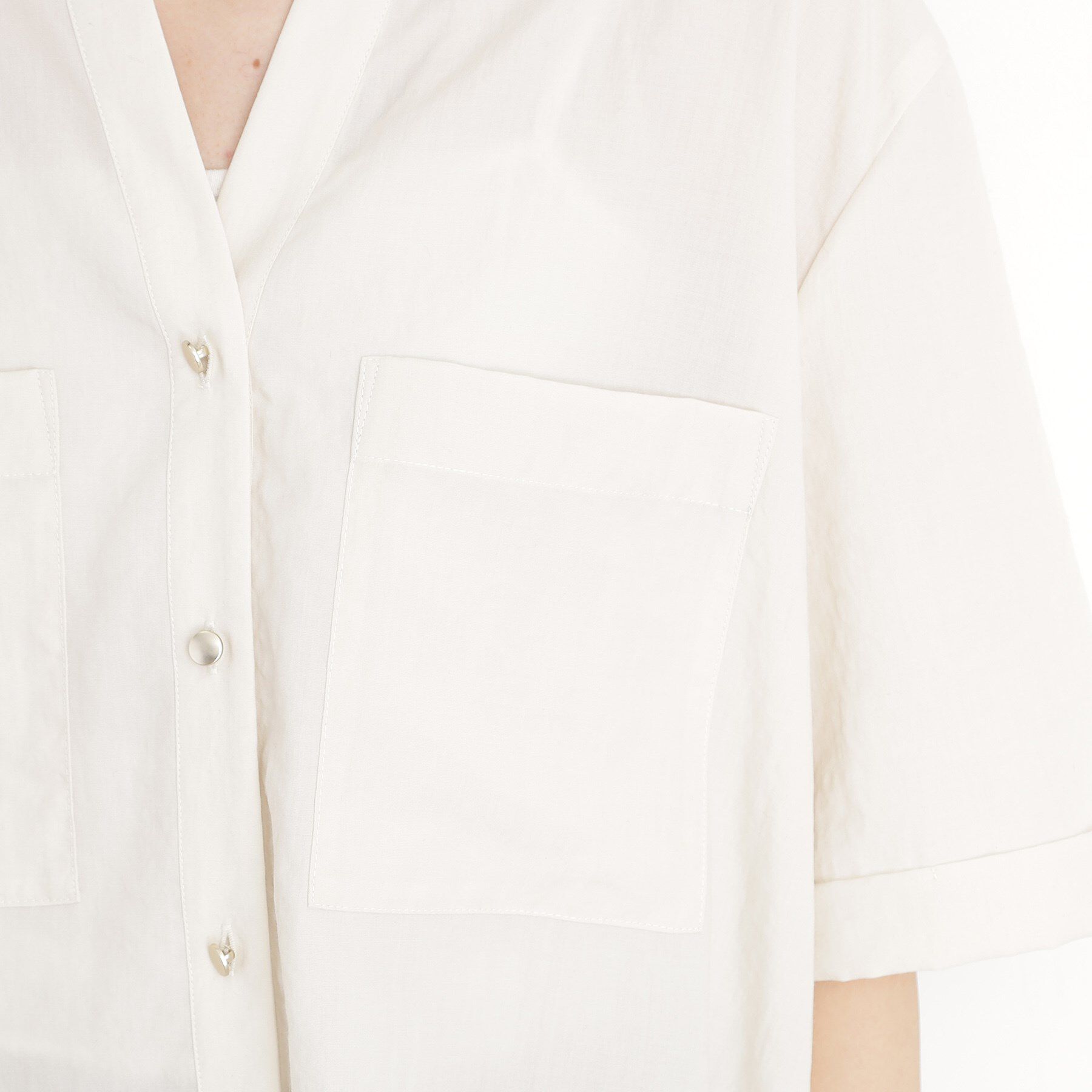 THE SHOP TK「ダブルポケット5分袖シャツ【体型カバー/洗濯機OK】」|シャツ・ブラウス|