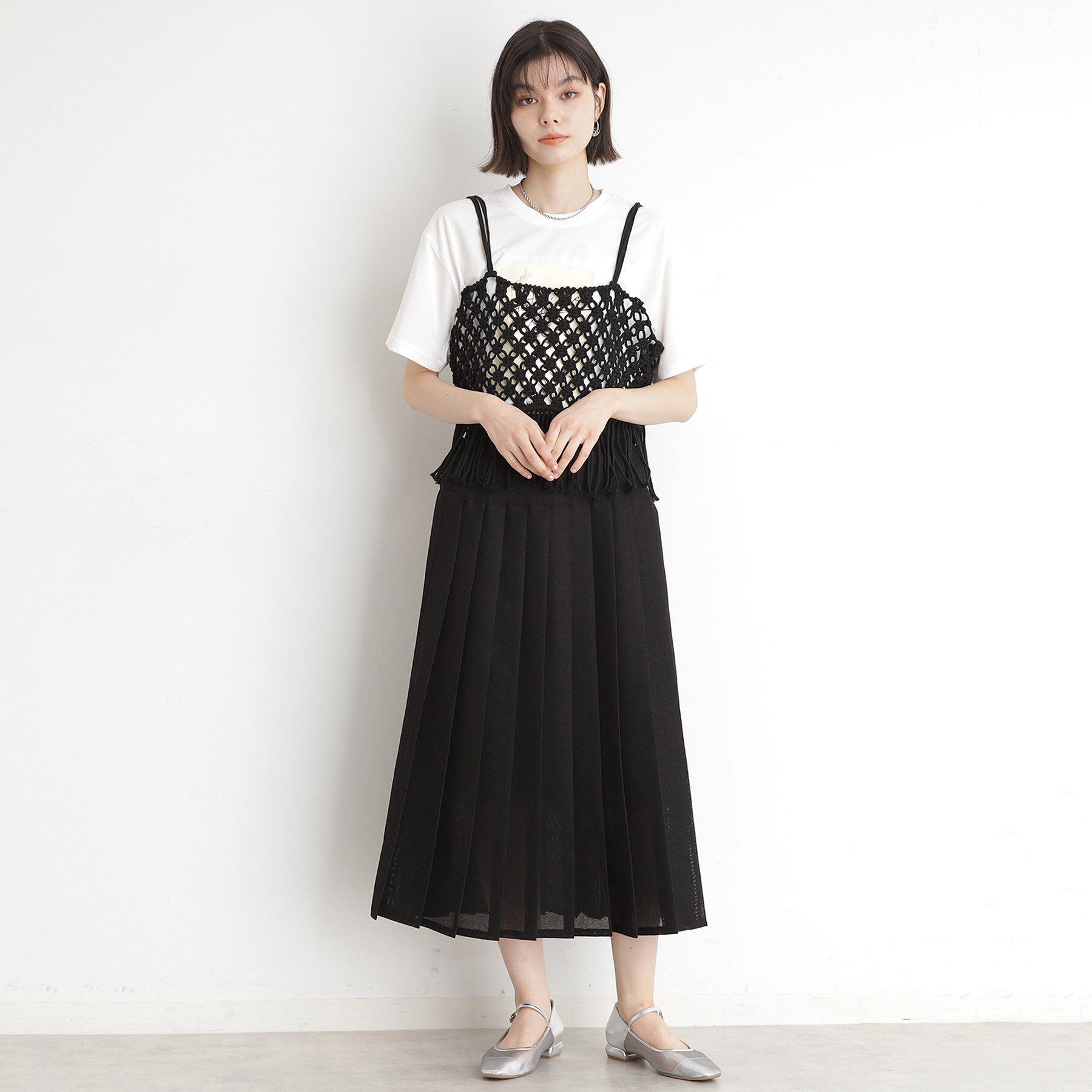 THE SHOP TK「パナマメッシュスカート」|スカート|