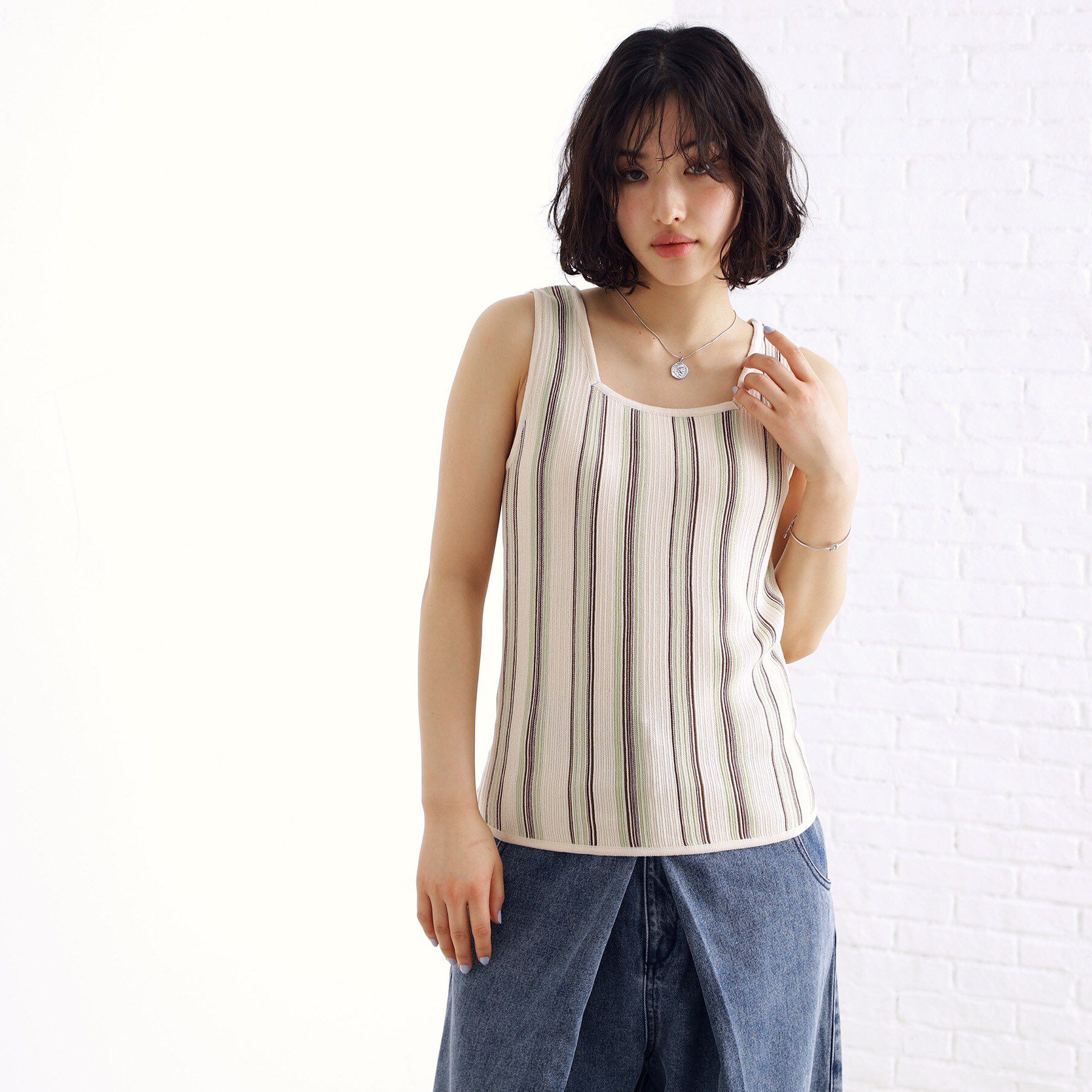 THE SHOP TK「ランダムガータータンク【前後2WAY/洗濯機OK】」|キャミソール|