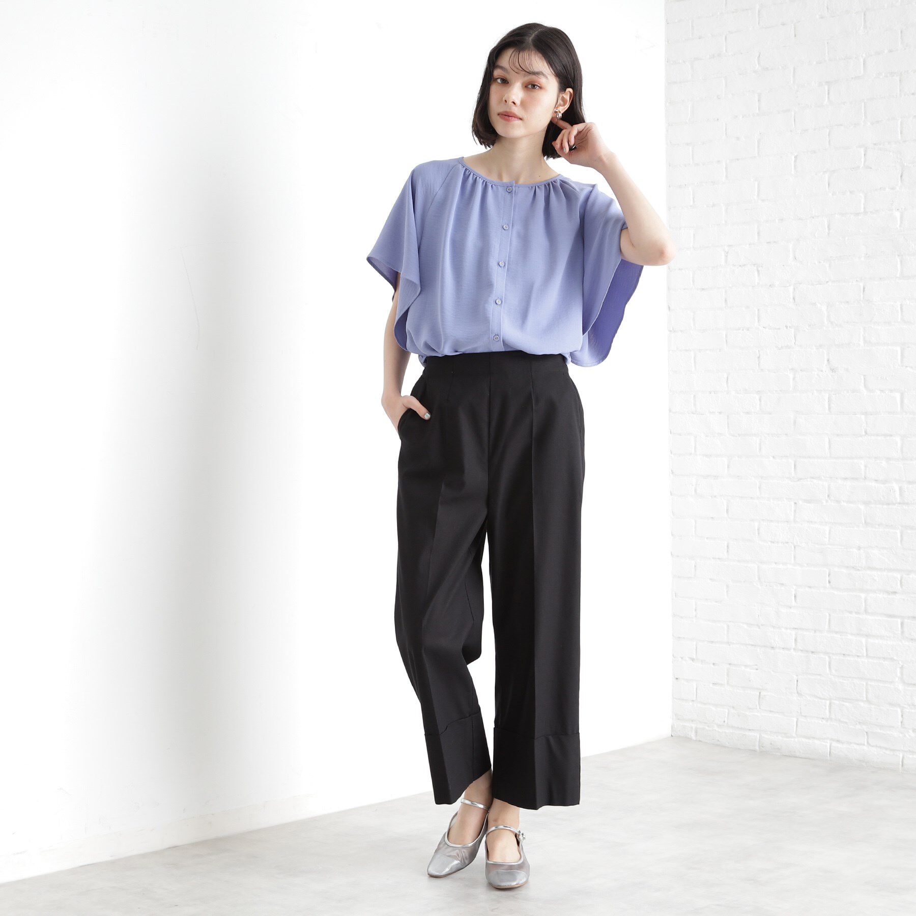 THE SHOP TK「袖フレアブラウス【防シワ／接触冷感／洗濯機OK/セットアップ可】」|シャツ・ブラウス|