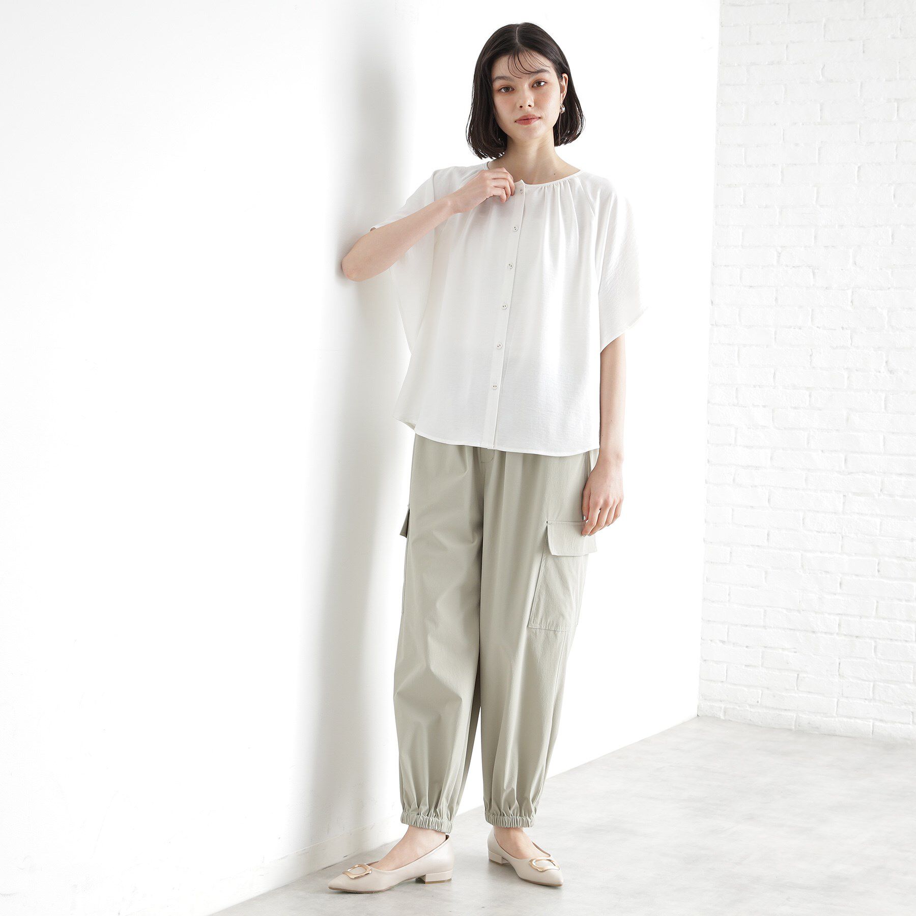 THE SHOP TK「袖フレアブラウス【防シワ／接触冷感／洗濯機OK/セットアップ可】」|シャツ・ブラウス|