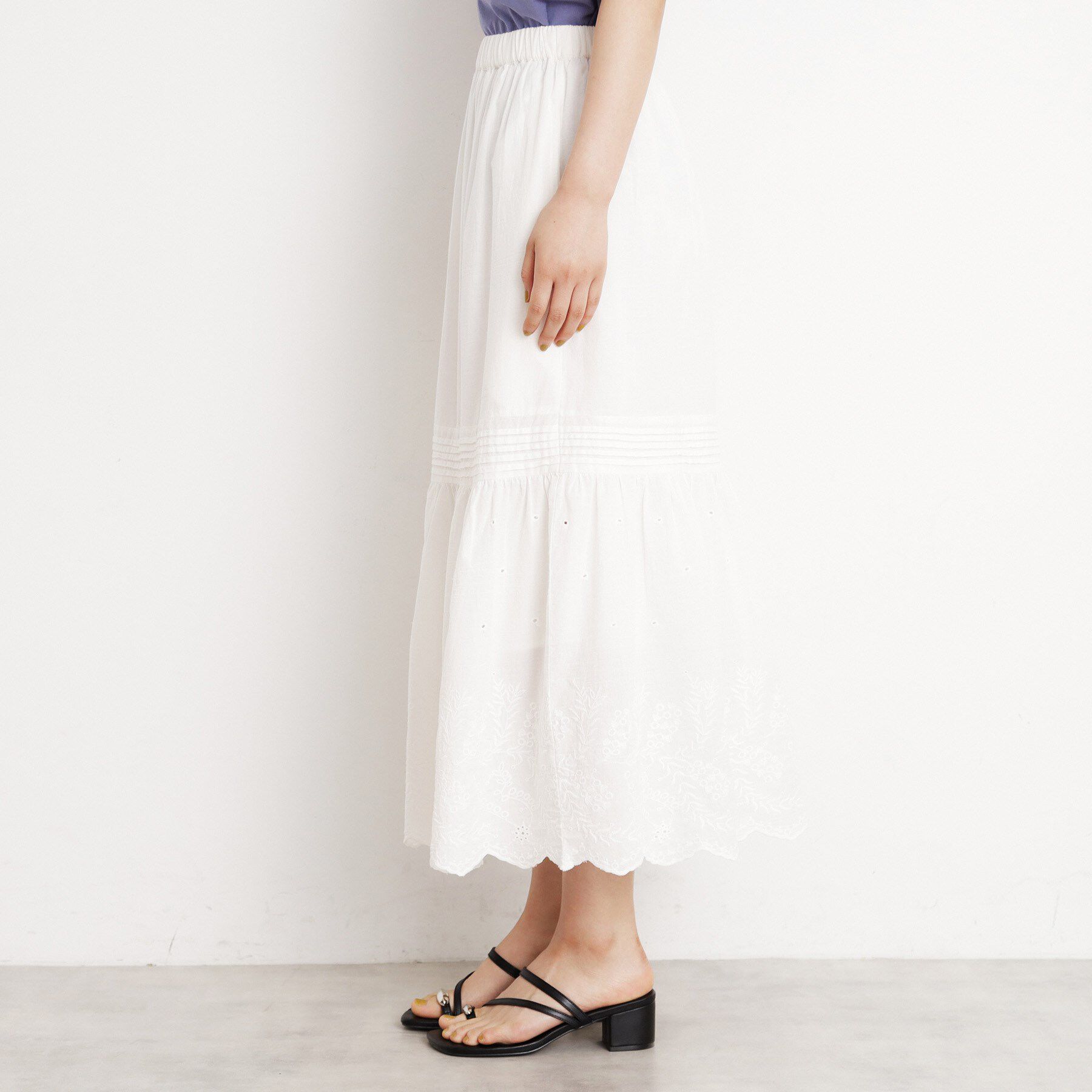 THE SHOP TK「スカラップ刺繍スカート【洗濯機OK】」|スカート|