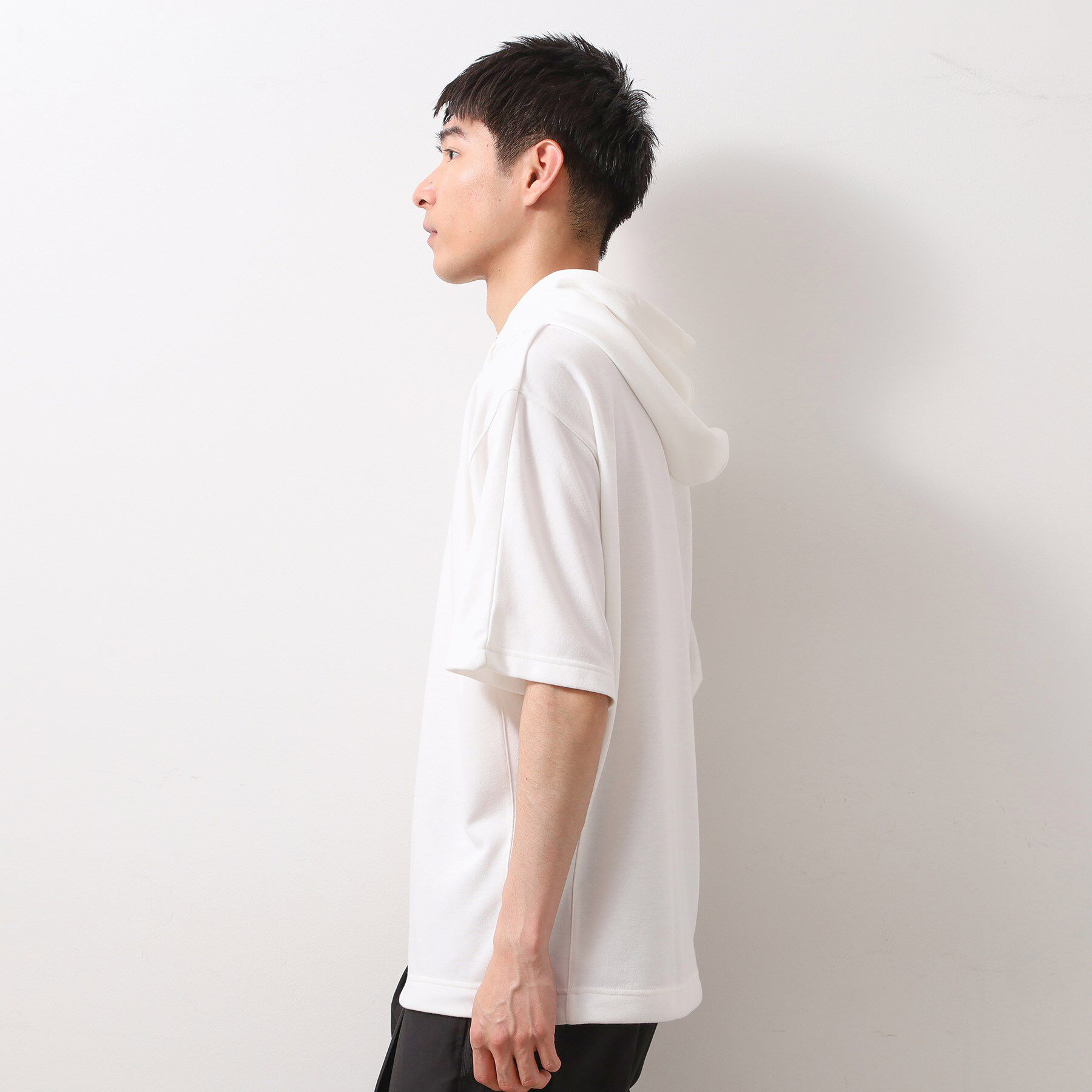 THE SHOP TK「ポンチ半袖パーカー　【洗濯機OK】」|パーカー|