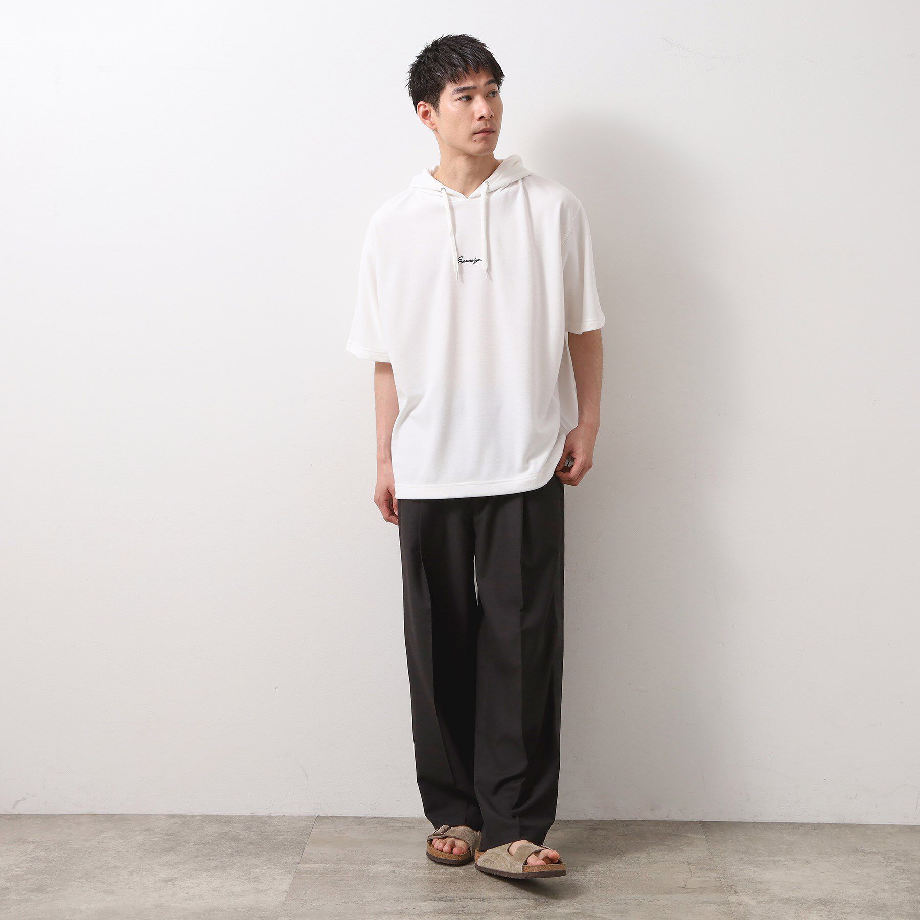 THE SHOP TK「ポンチ半袖パーカー　【洗濯機OK】」|パーカー|