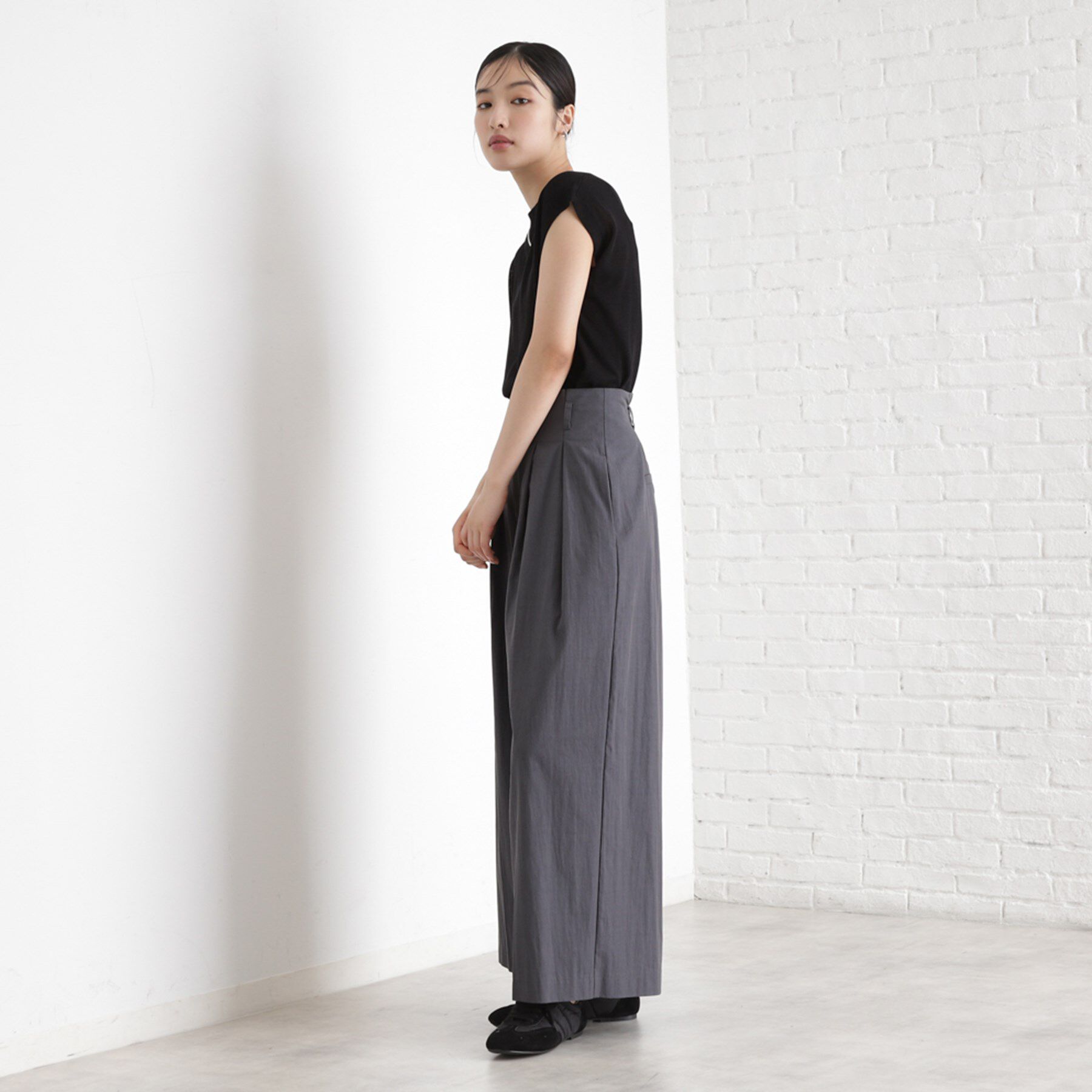 THE SHOP TK「ラメシアーフレンチ袖トップス【セットUP可/洗濯機OK】」|ニット・セーター|