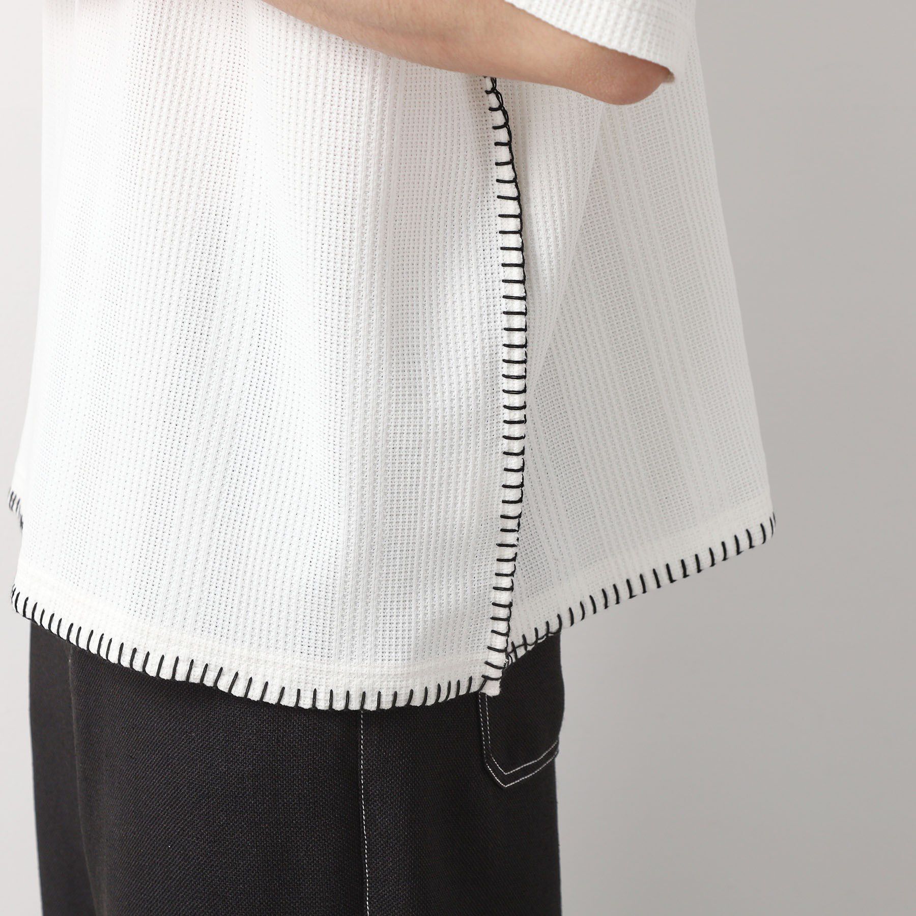 THE SHOP TK「ステッチ刺繍半袖Tシャツ ビックシルエット」|Tシャツ・カットソー|