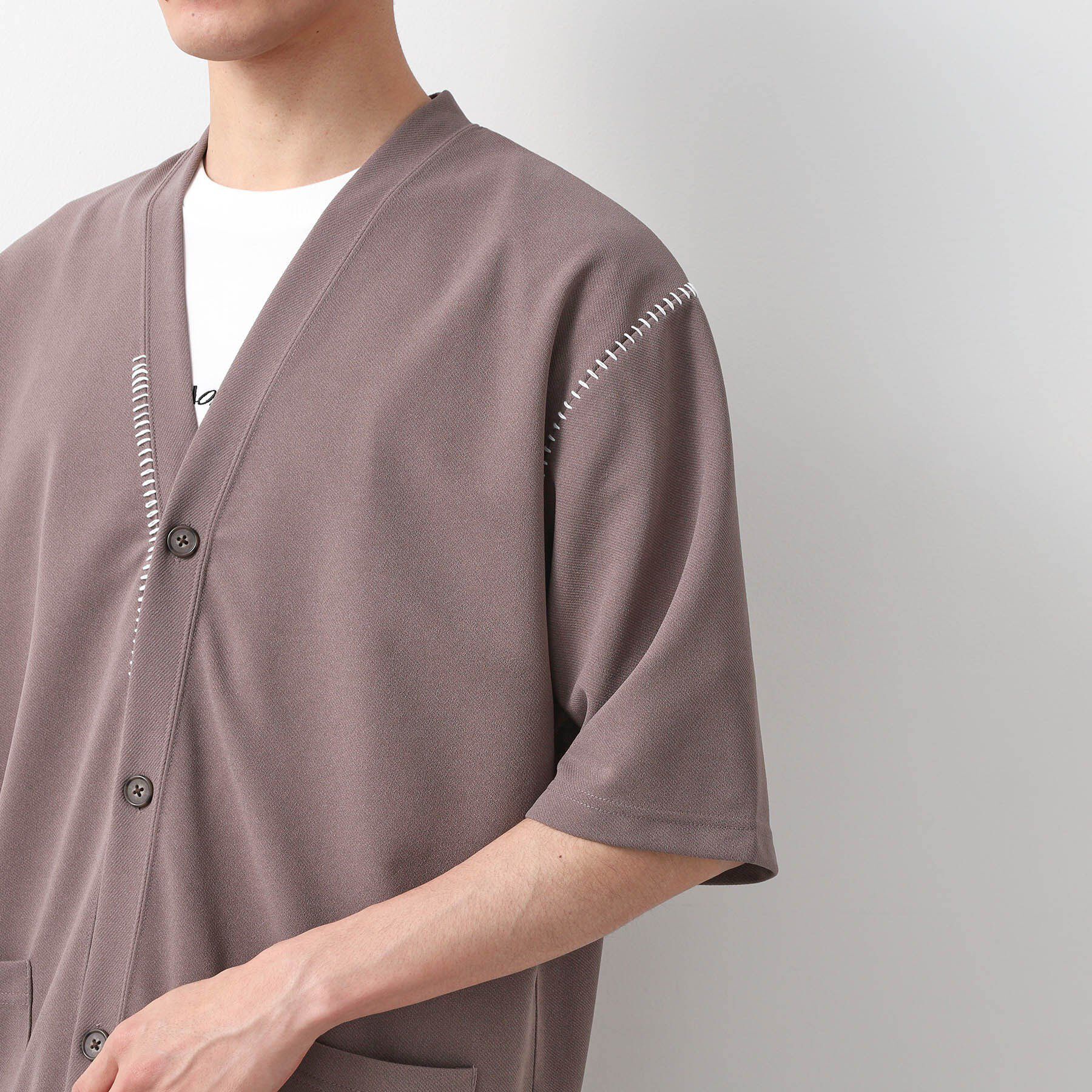 THE SHOP TK「ツイルステッチ半袖カーディガン【洗濯機OK/接触冷感】」|カーディガン|