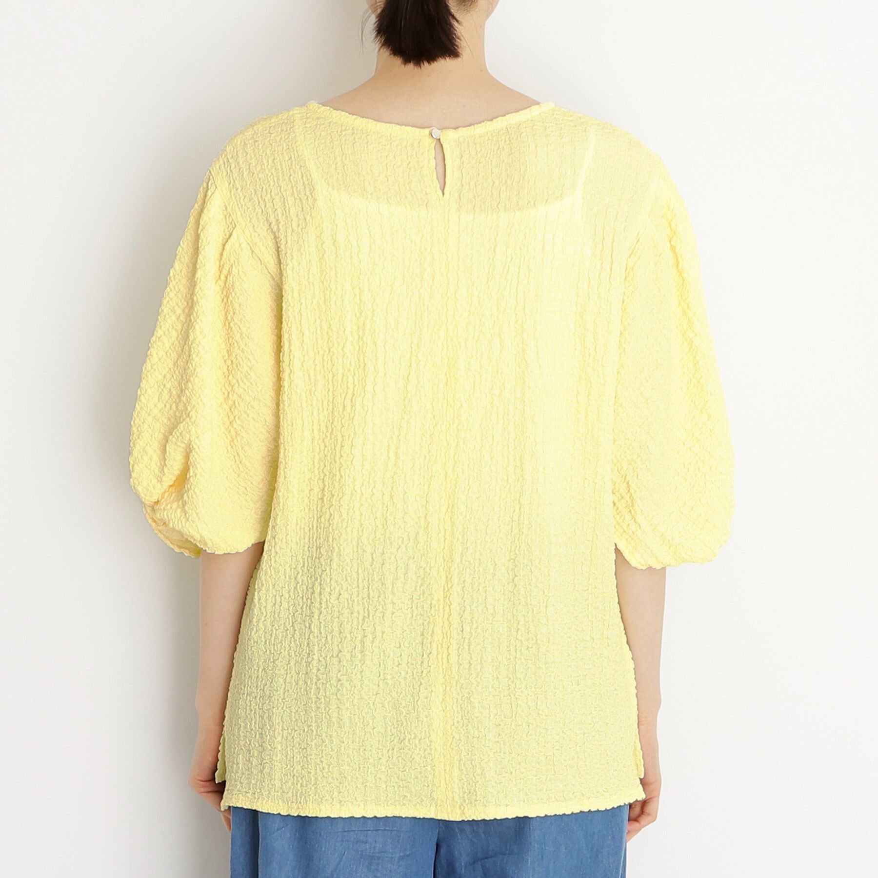 THE SHOP TK「ポコポコ袖タックプルオーバー　体型カバー/洗濯機OK」|Tシャツ・カットソー|