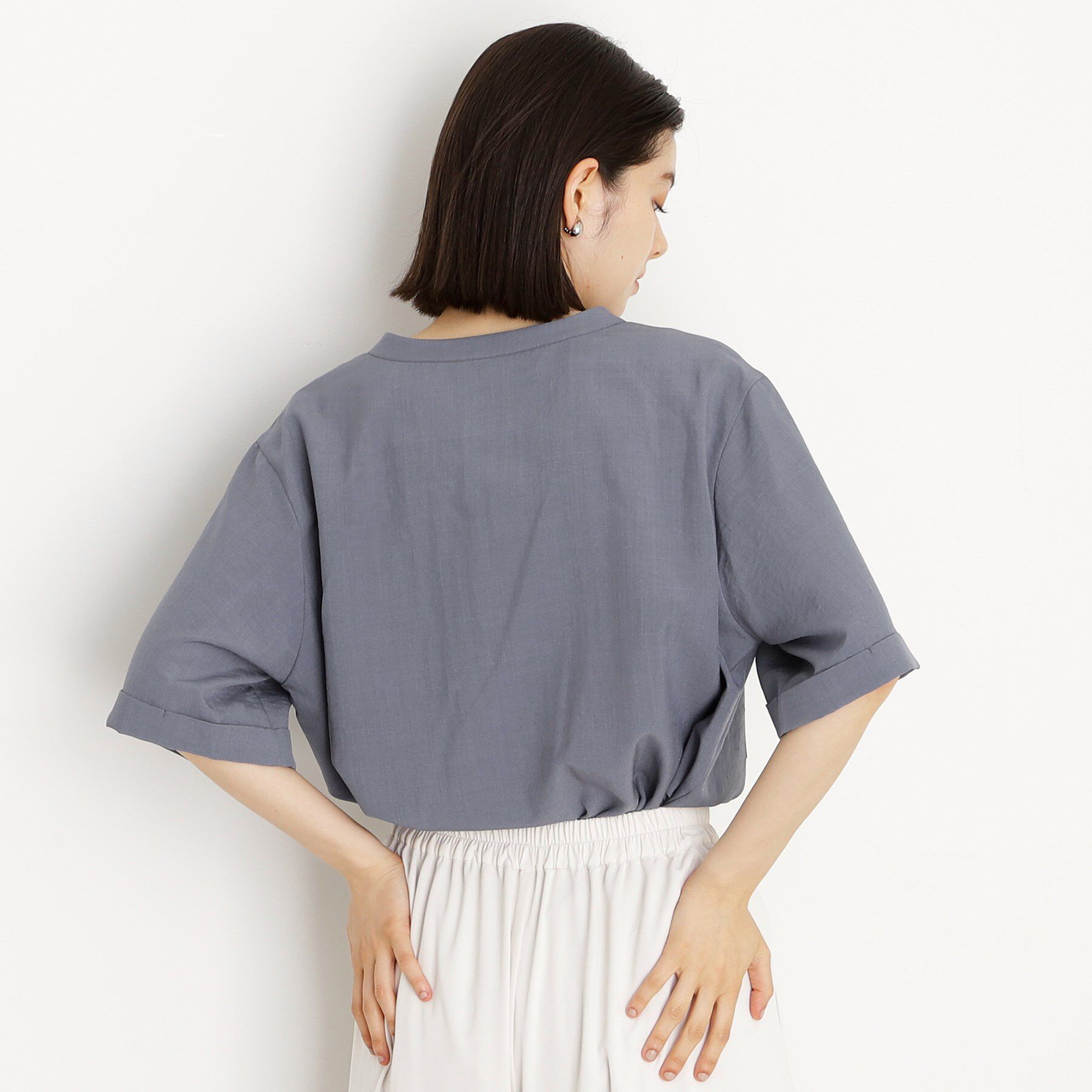 THE SHOP TK「ダブルポケット5分袖シャツ/体型カバー／洗濯機OK」|シャツ・ブラウス|