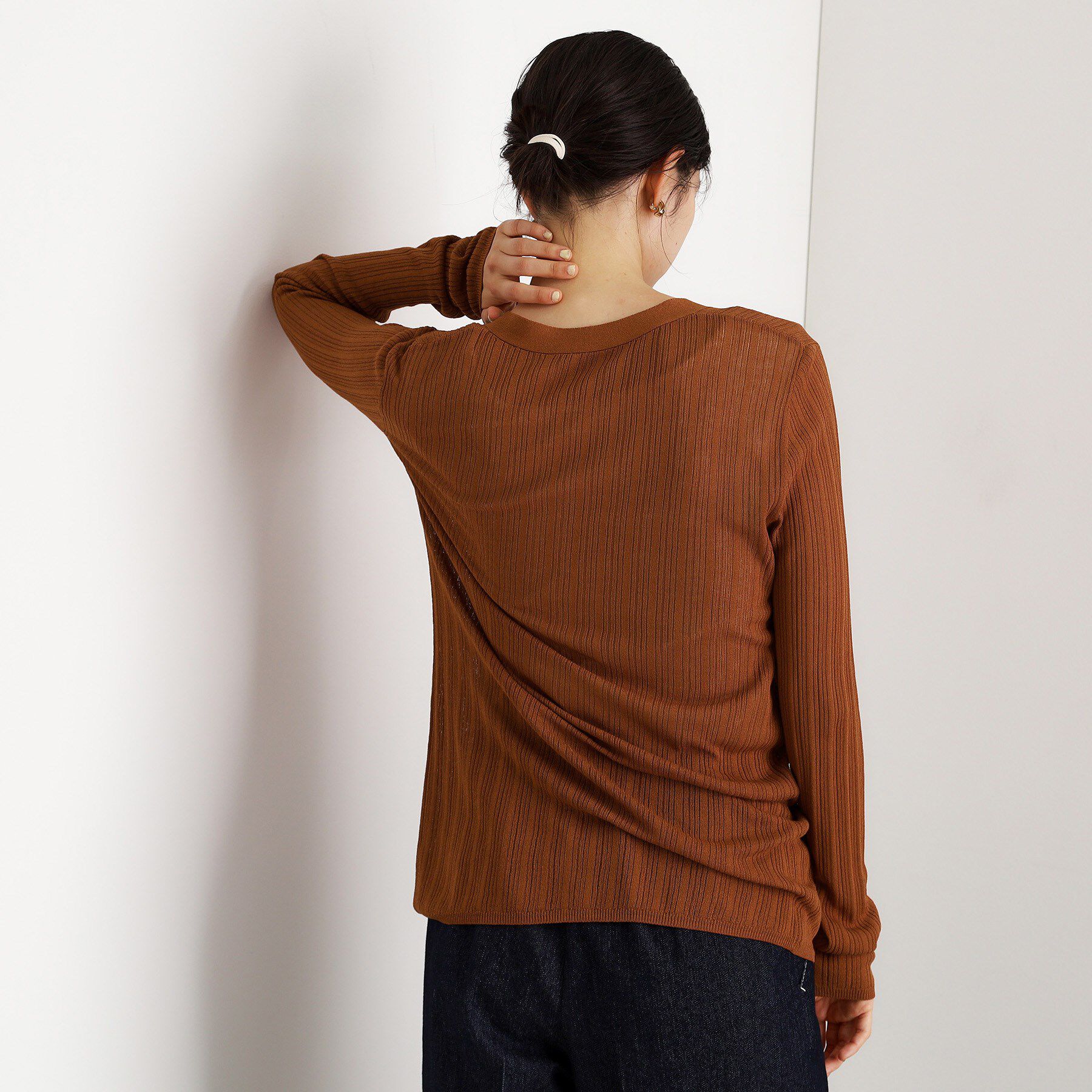 THE SHOP TK「ランダムリブカーディガン【洗濯機OK】」|カーディガン|