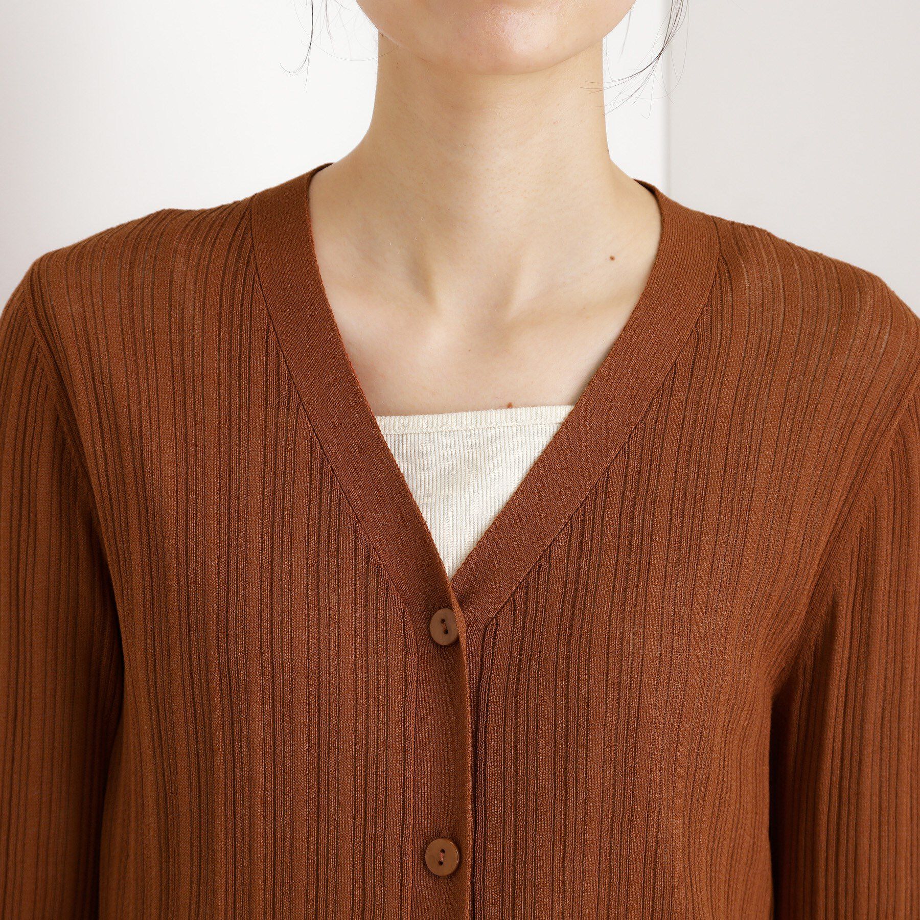 THE SHOP TK「ランダムリブカーディガン【洗濯機OK】」|カーディガン|