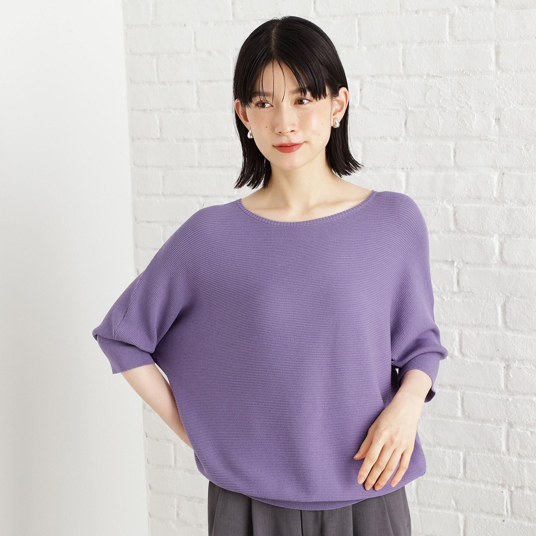 THE SHOP TK「6分袖ガータードルマンニット【エコベロ/洗濯機OK】」|ニット・セーター|