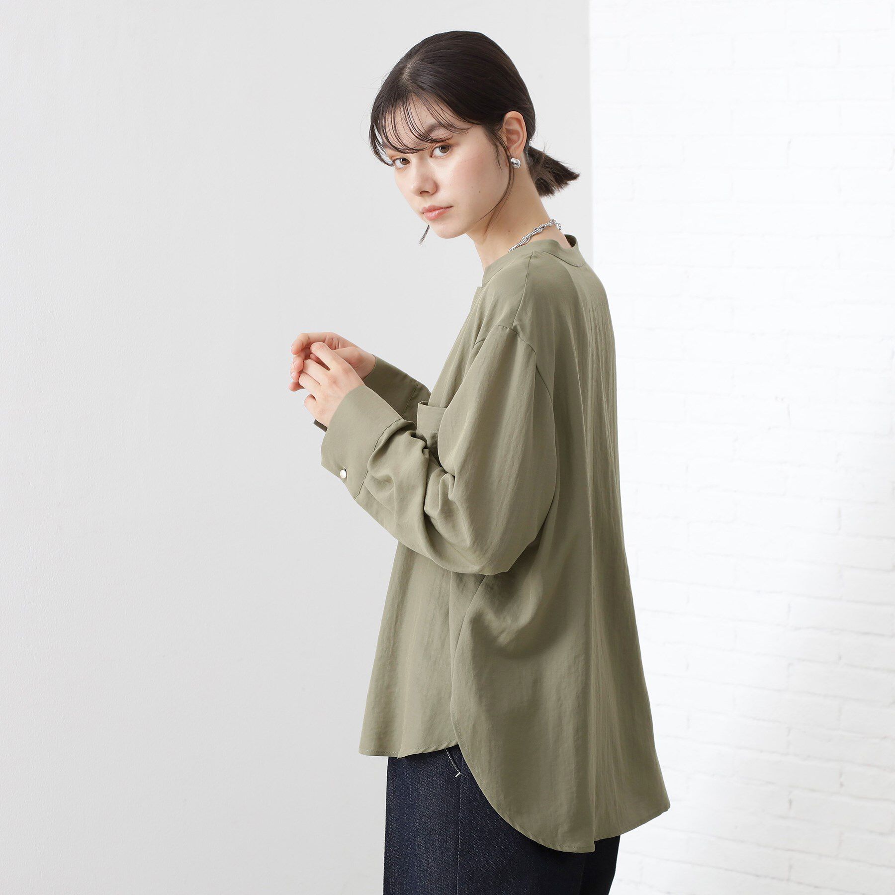 THE SHOP TK「【通勤にもデイリーにも】ダブルポケットスキッパーシャツ/洗濯機OK」|シャツ・ブラウス|