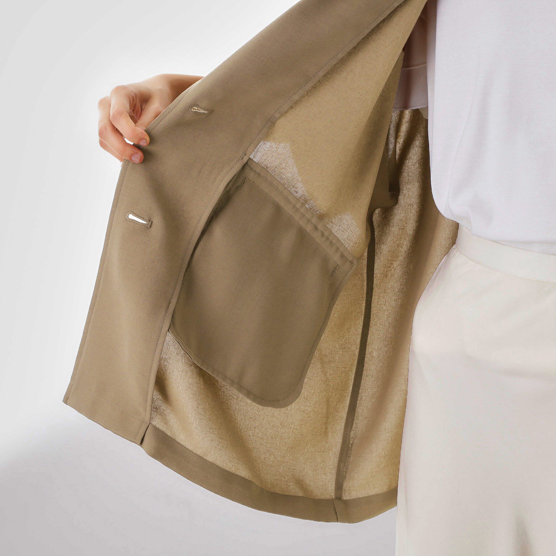 THE SHOP TK「ドルマン半袖ジャケット【洗える】」|テーラードジャケット|