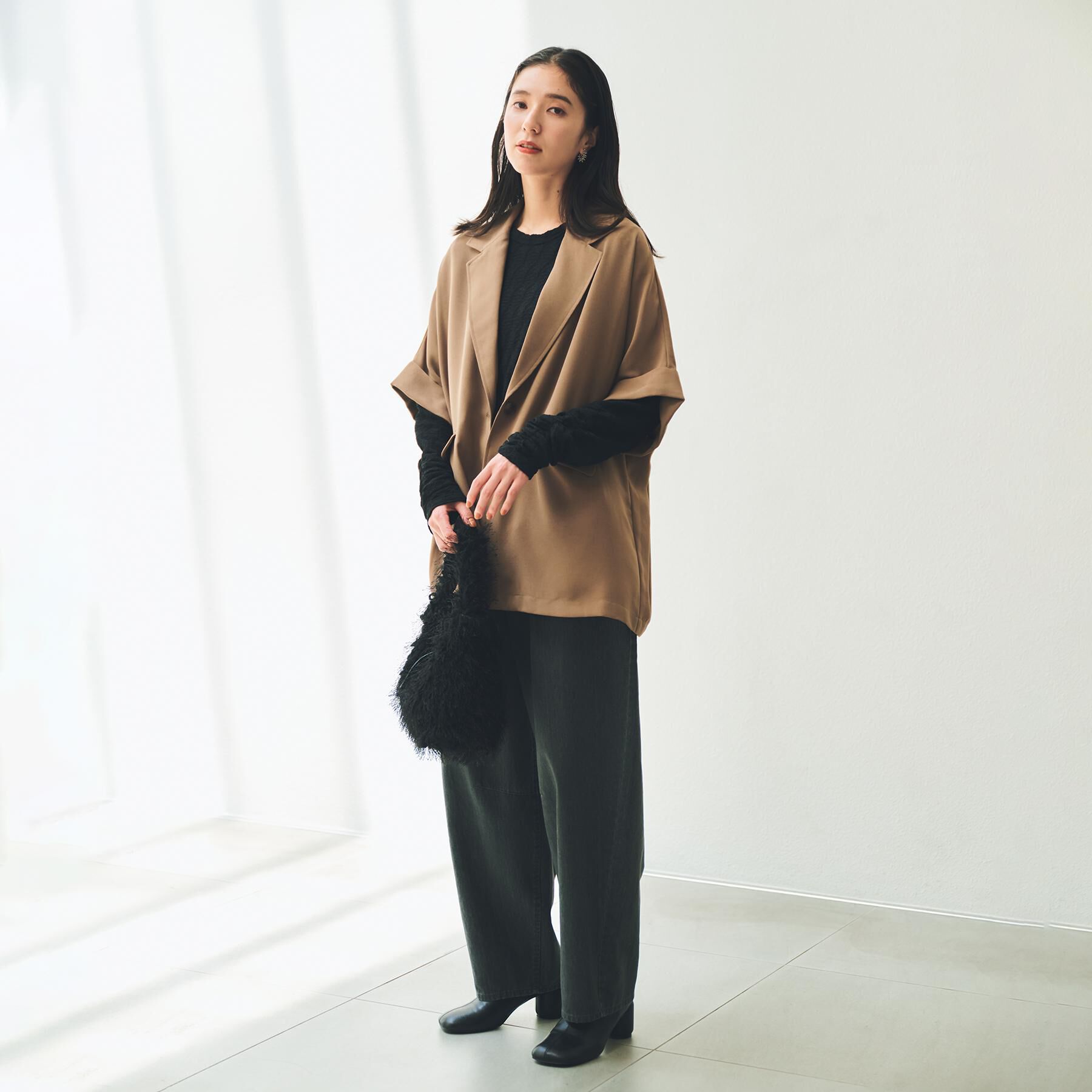 THE SHOP TK「ドルマン半袖ジャケット【洗える】」|テーラードジャケット|