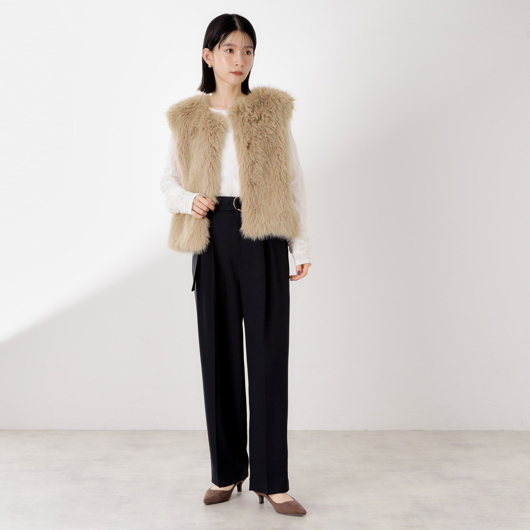 THE SHOP TK「フェイクファーベスト」|ベスト・ジレ|