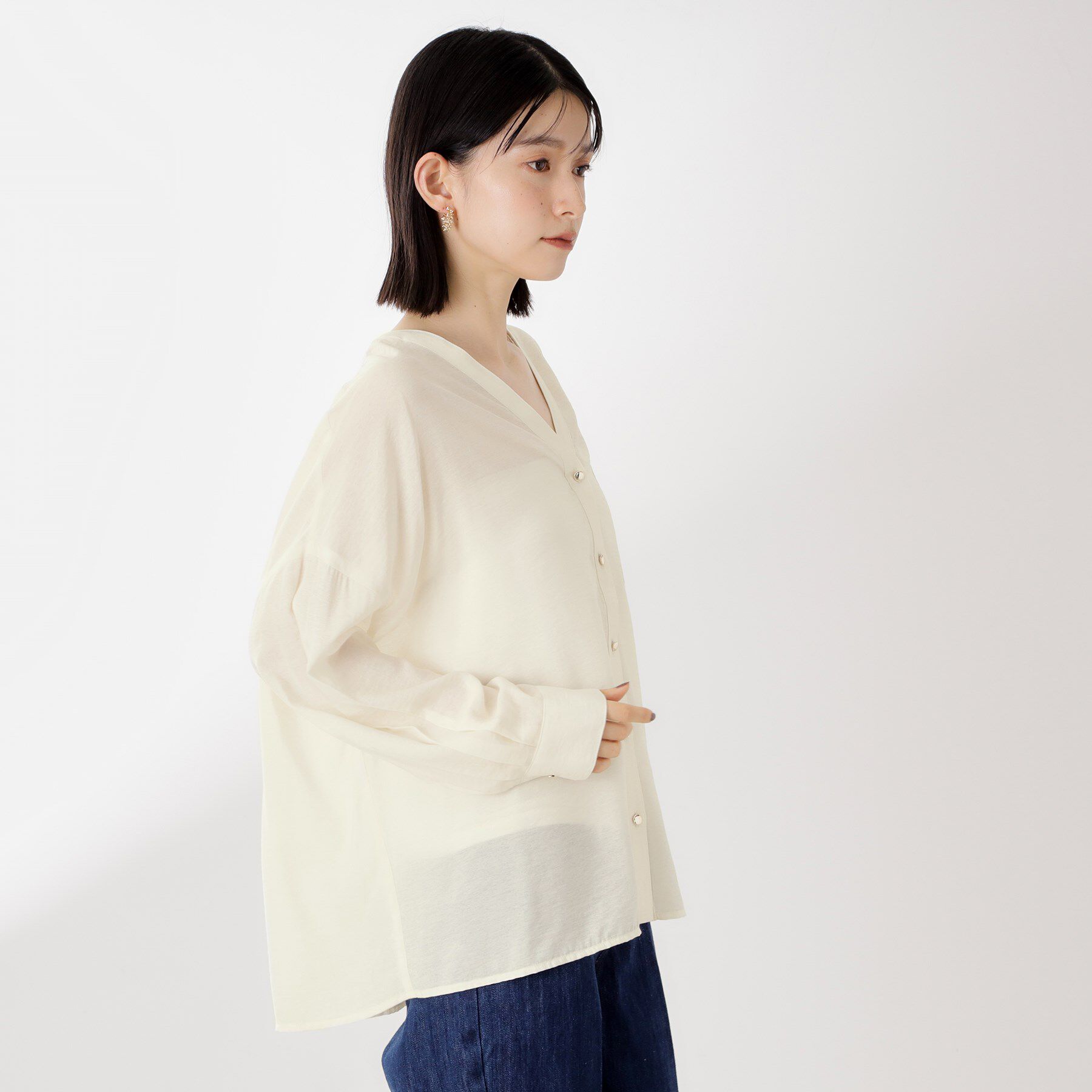 THE SHOP TK「刺繍ポケットオーバーシャツ【体型カバー/洗濯機OK】」|シャツ・ブラウス|