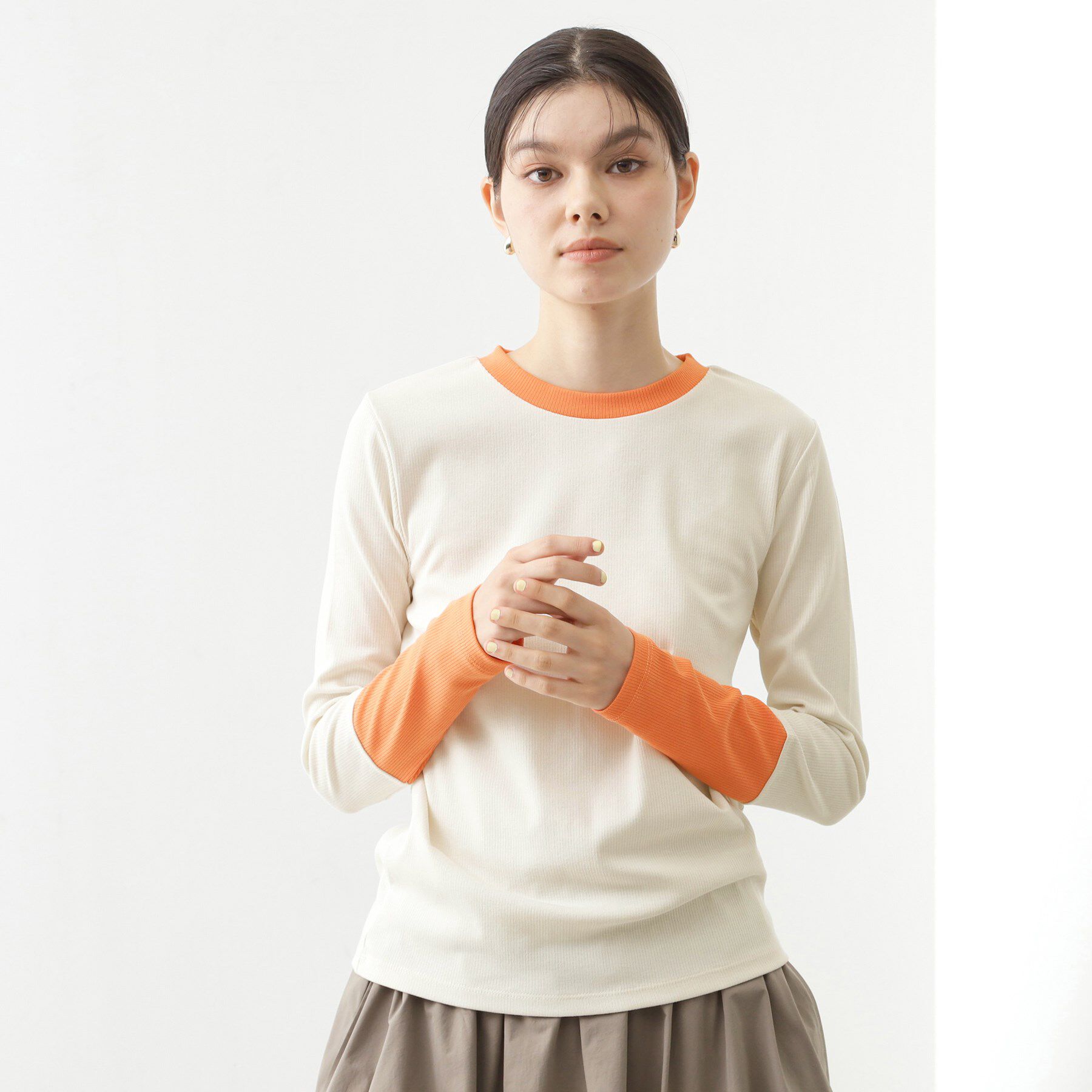 THE SHOP TK「バイカラーテレコプルオーバー」|Tシャツ・カットソー|アイボリー(504)