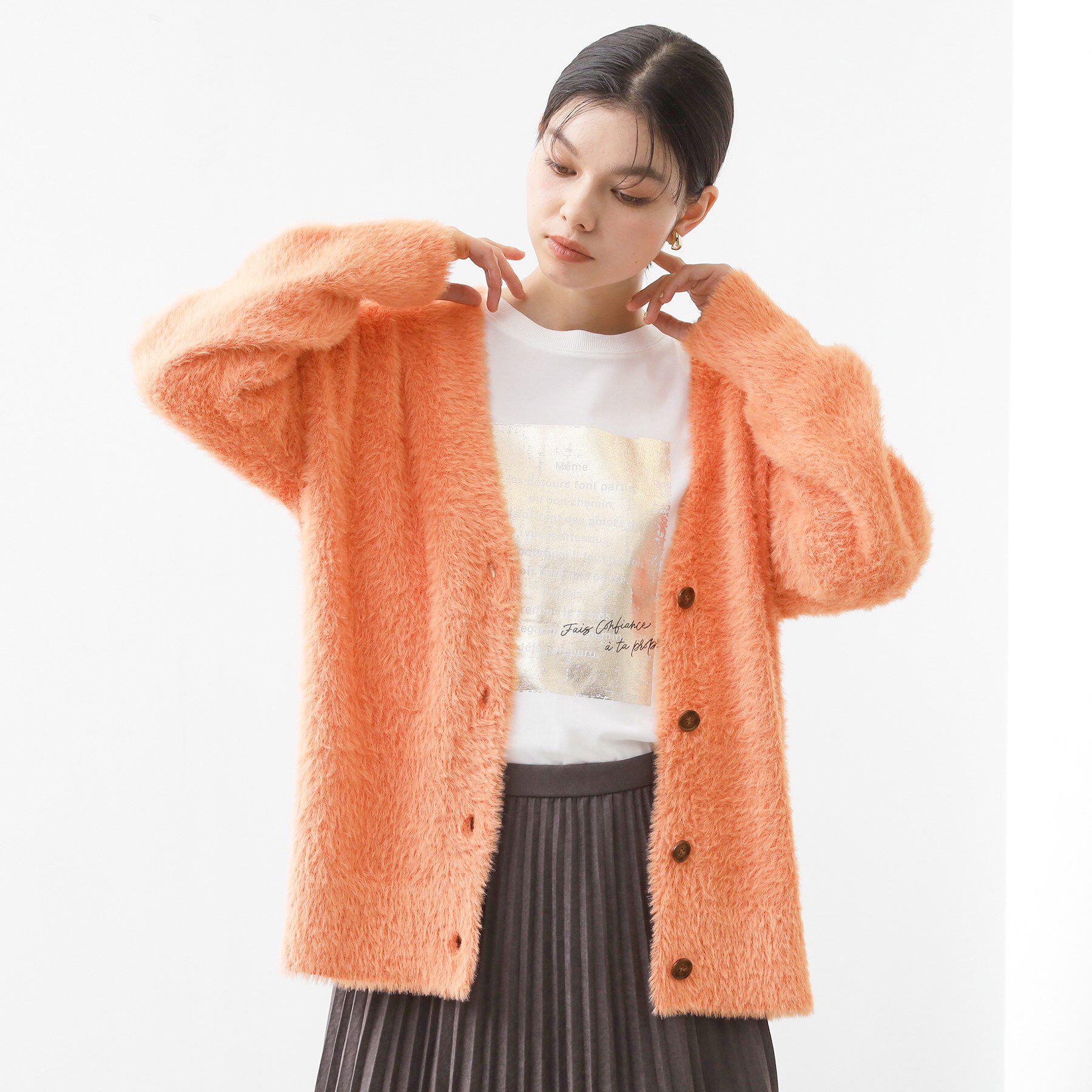 THE SHOP TK「【ふわふわあったか】フェザーカーディガン」|カーディガン|