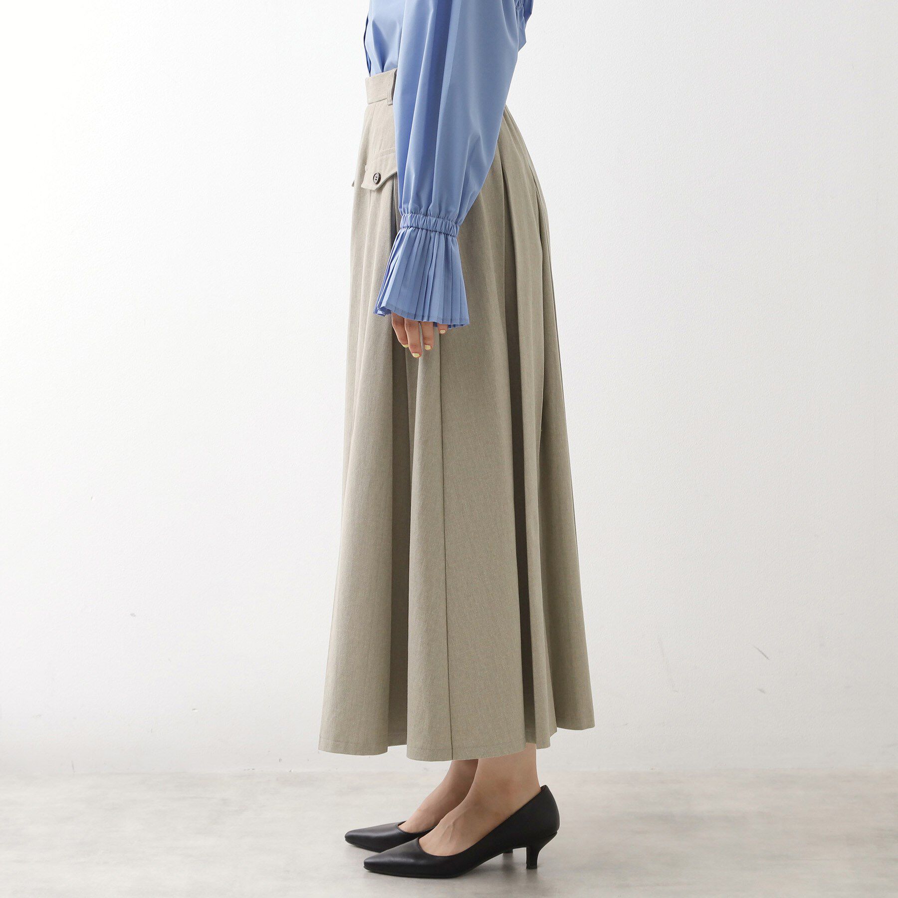 THE SHOP TK「フラップタックスカート【洗える】」|スカート|