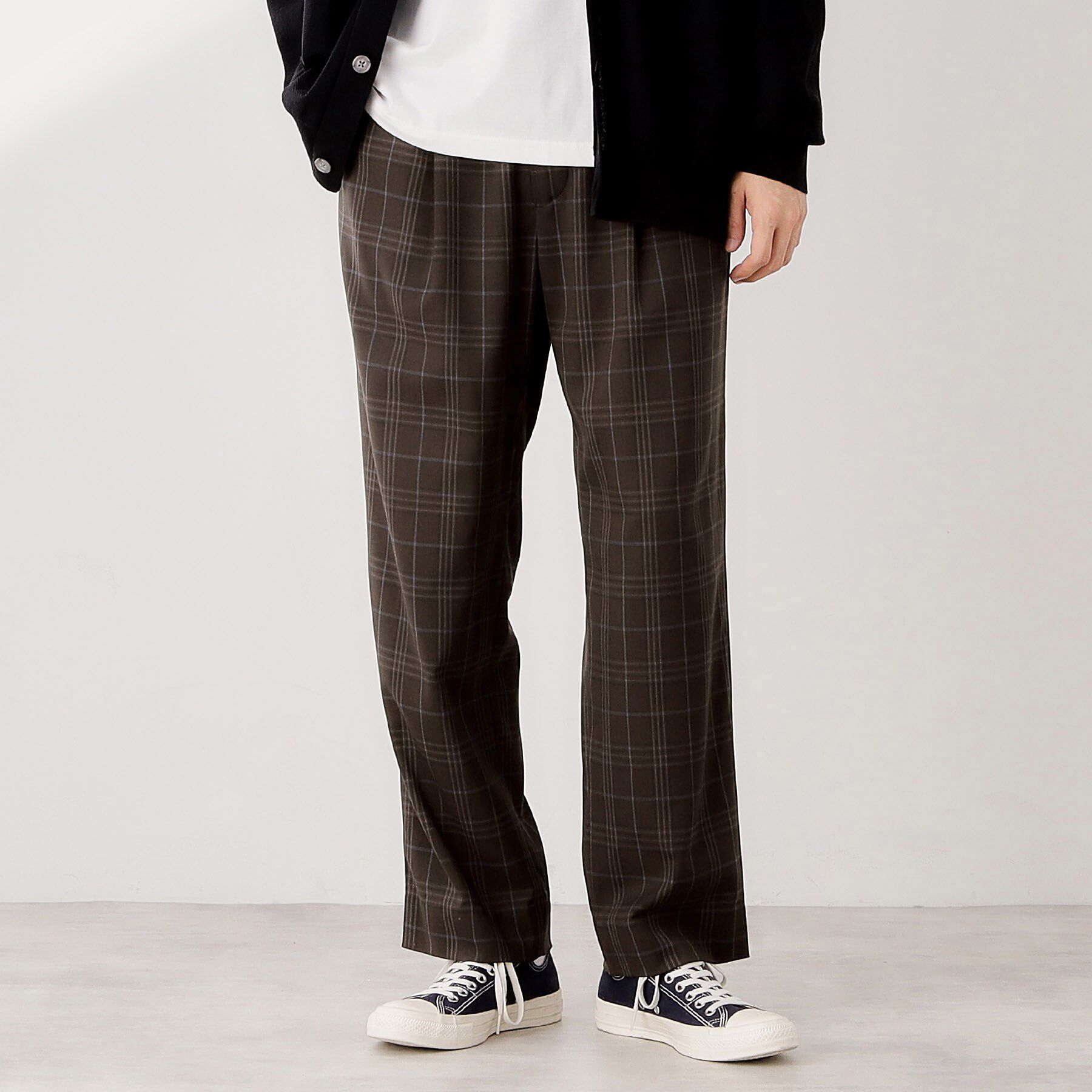 THE SHOP TK「セミワイドイージーパンツ【洗濯機OK】」|その他|ブラウン(244)