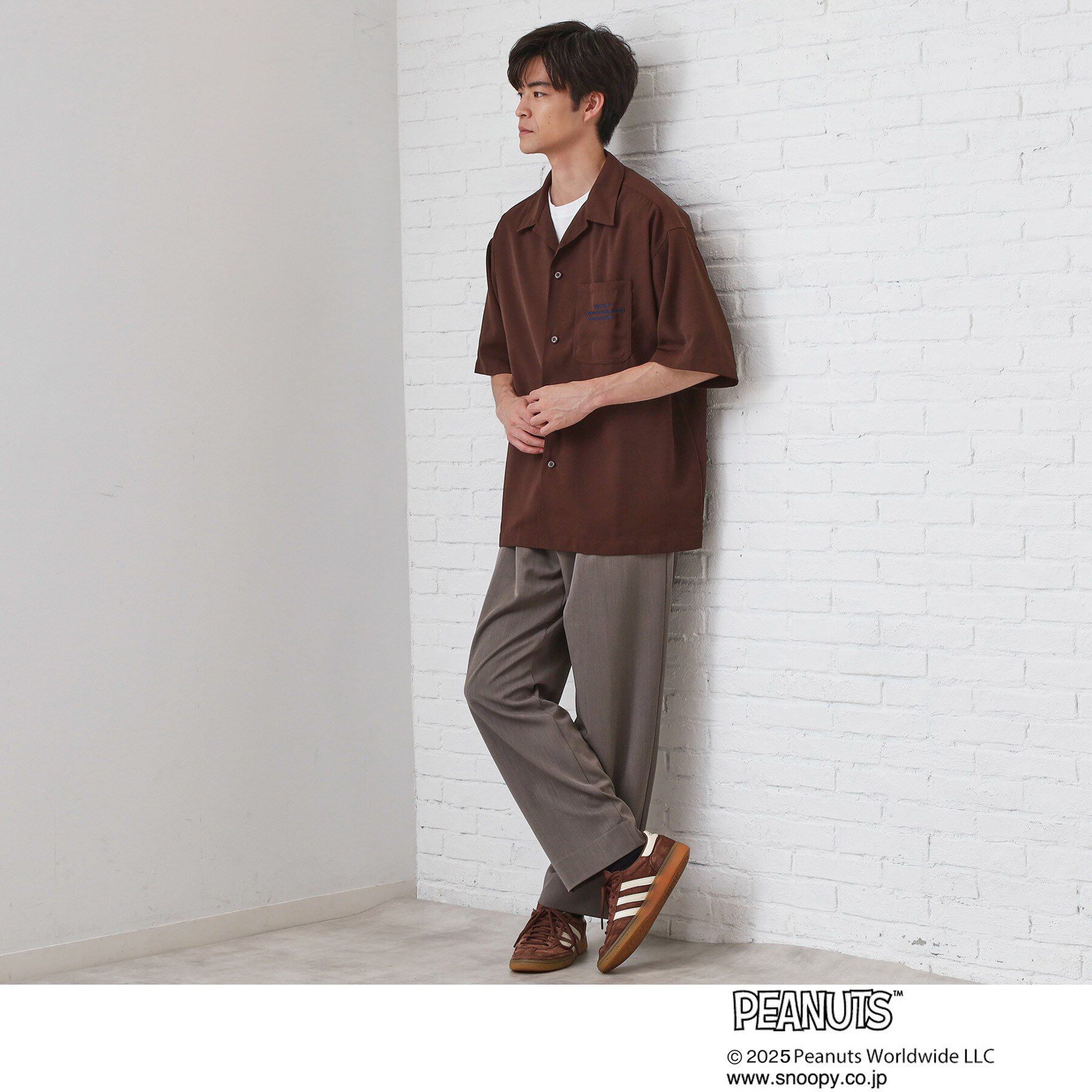 THE SHOP TK「Peanuts スヌーピー 5分袖シャツ」|シャツ・ブラウス|