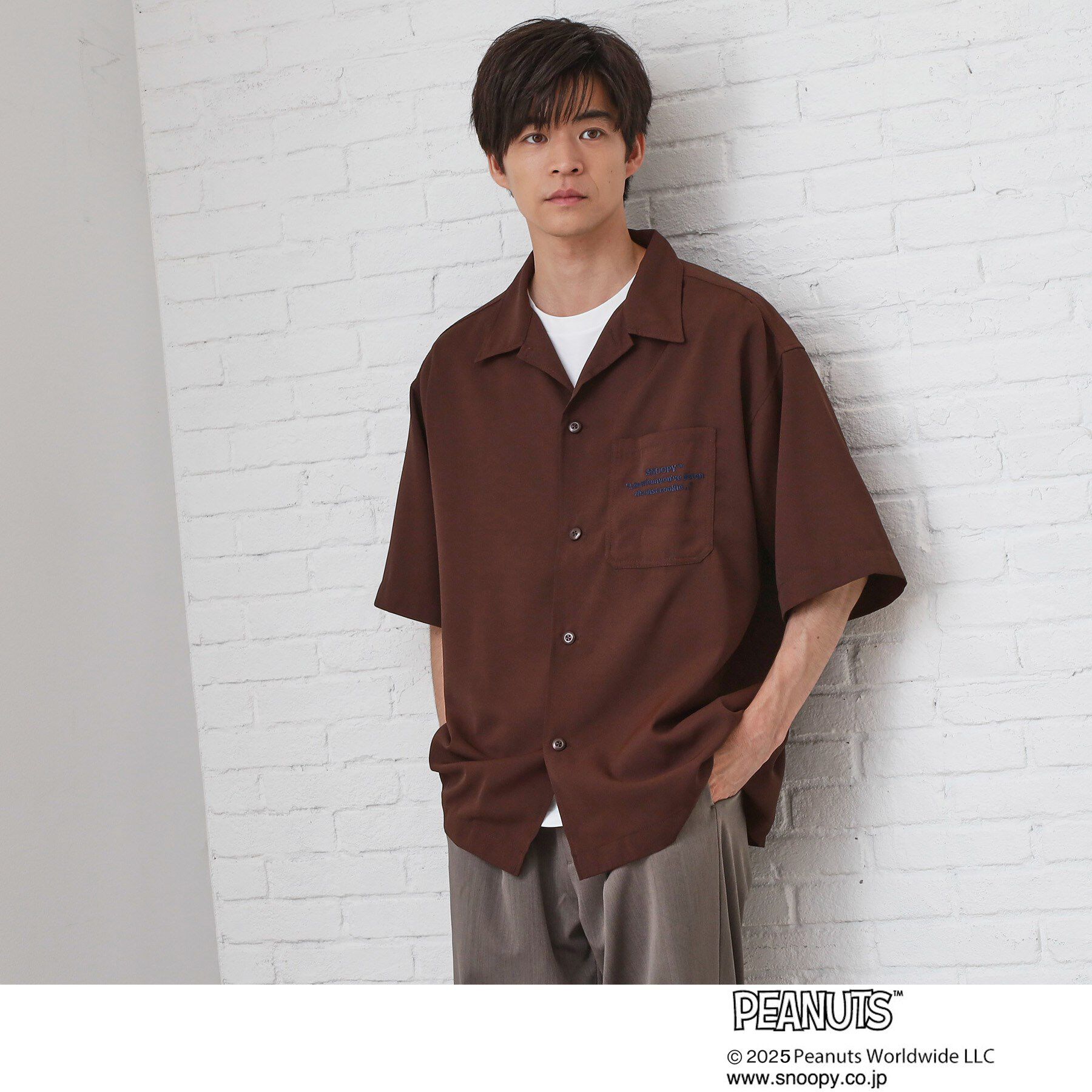 THE SHOP TK「Peanuts スヌーピー 5分袖シャツ」|シャツ・ブラウス|