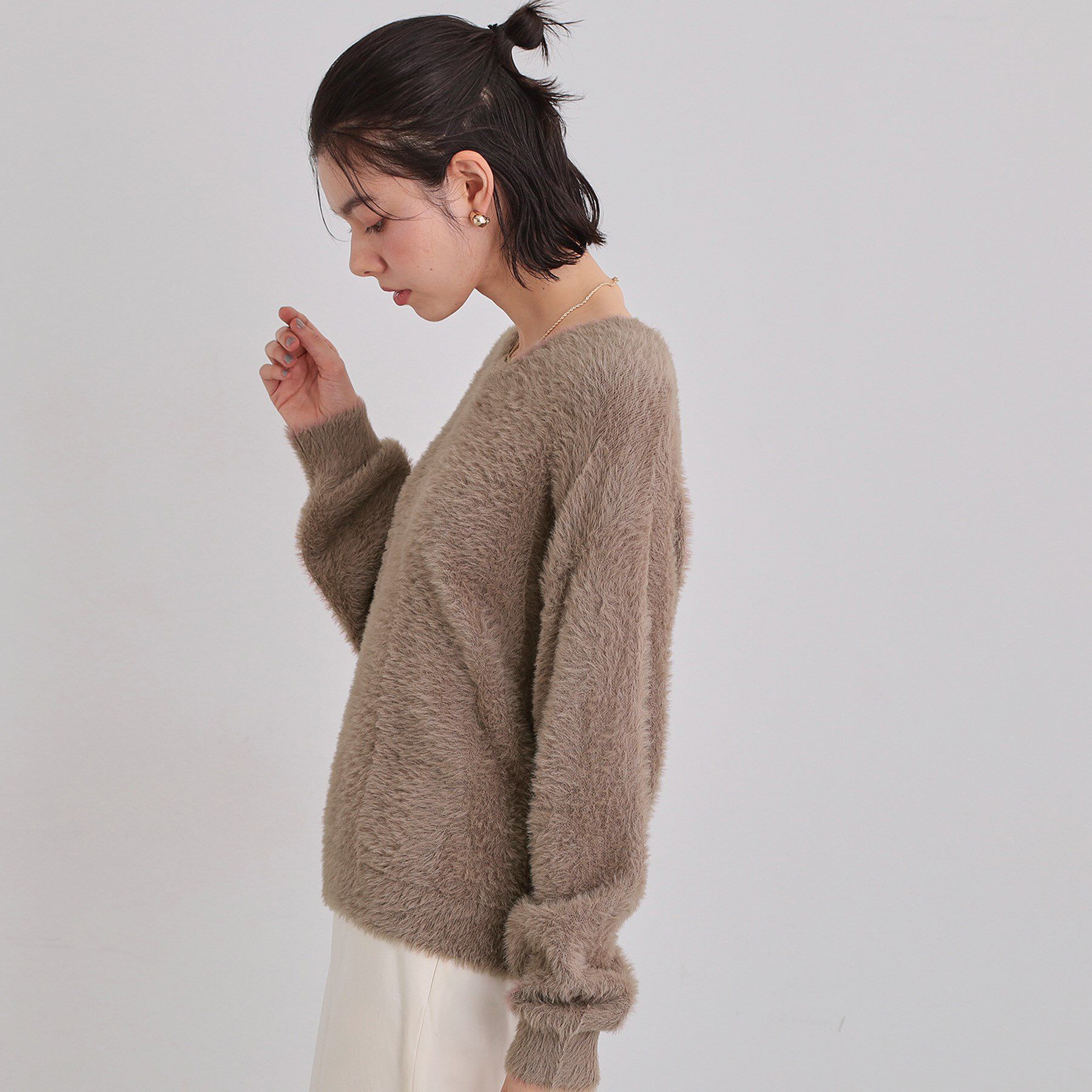 THE SHOP TK「【華やかで柔らか】ふわふわフェザーニット/洗える・前後2WAY」|ニット・セーター|