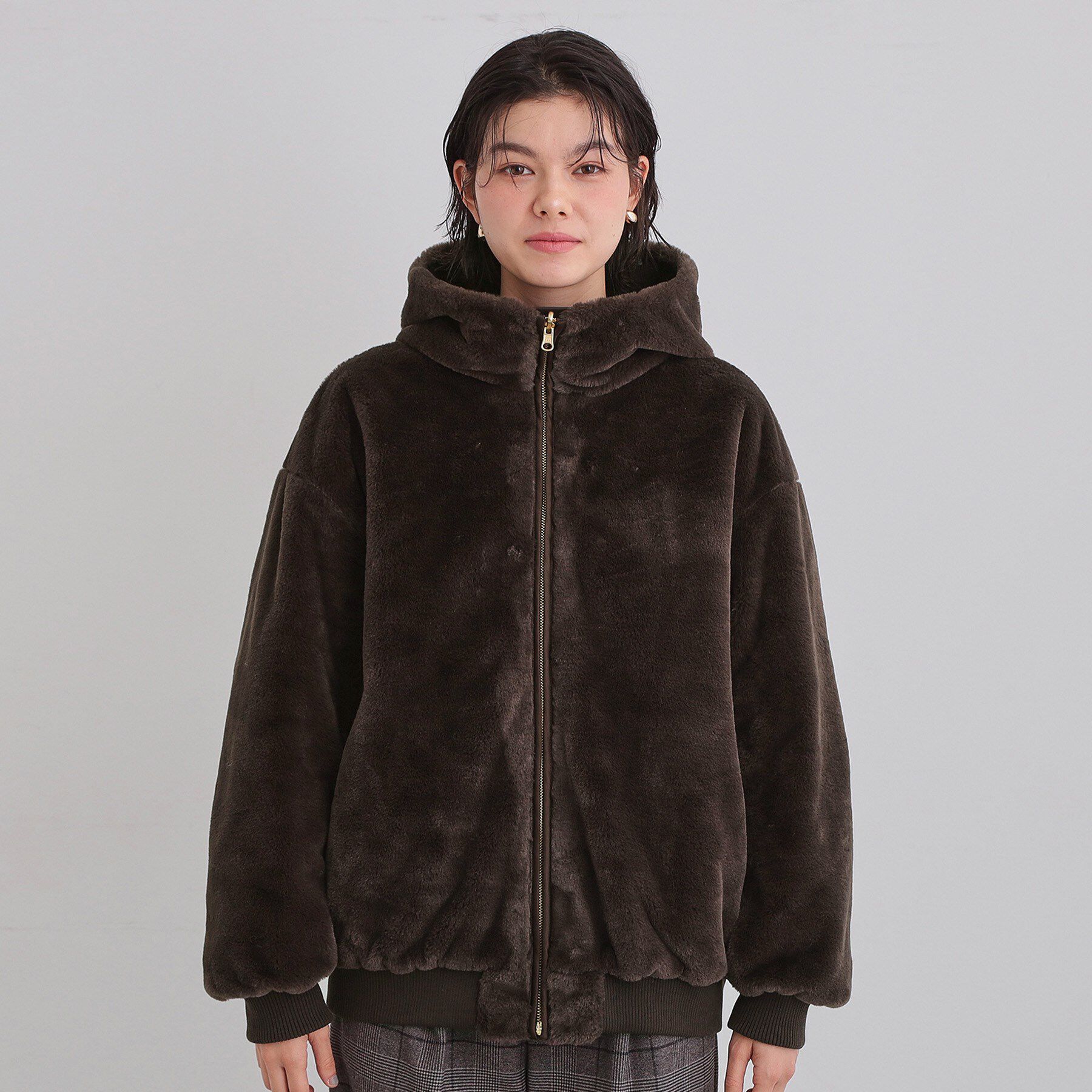 THE SHOP TK「【2WAY/洗える】リバーシブル フェイクファーブルゾン」|ブルゾン・スタジャン|