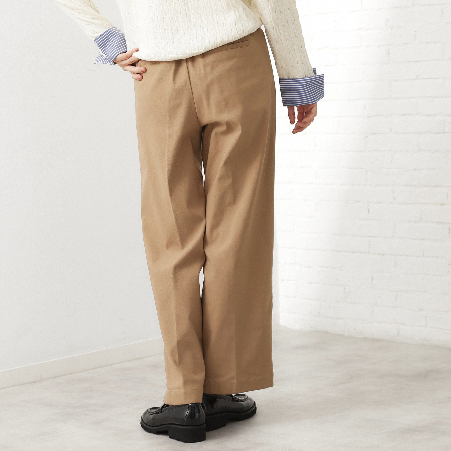 THE SHOP TK「【ラクで快適】ハイパーストレッチ あったか裏起毛ワイドパンツ」|その他|