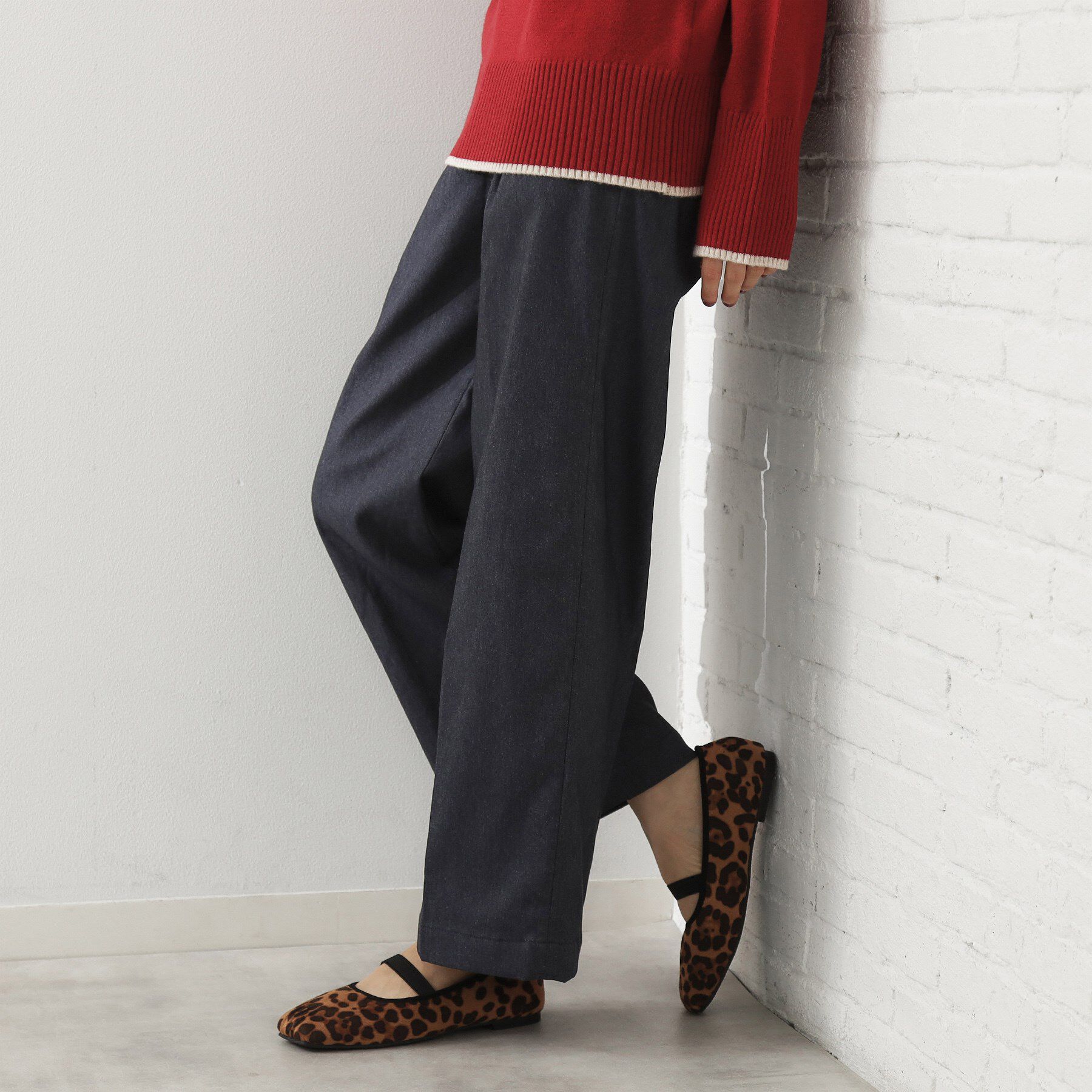 THE SHOP TK「【ラクで快適】ハイパーストレッチ あったか裏起毛ワイドパンツ」|その他|ネイビー(094)