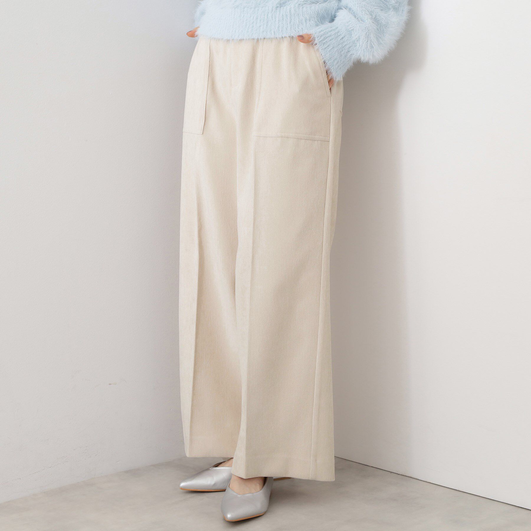 THE SHOP TK「クラッシュベロアベーカーパンツ」|その他|アイボリー(004)