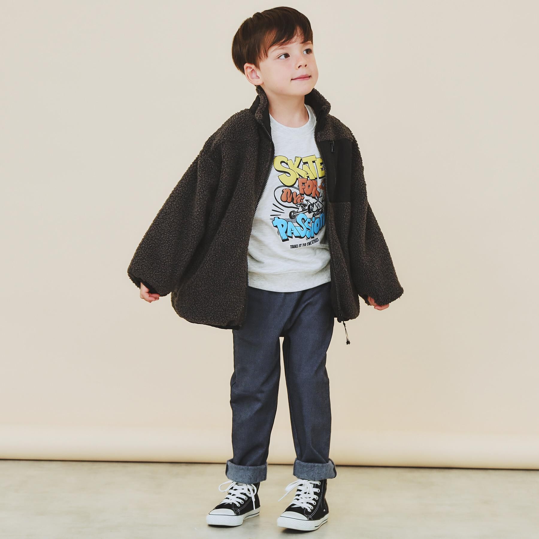 THE SHOP TK「【110－160】ボアリバーシブブルゾン/洗濯機OK」|ブルゾン・スタジャン|