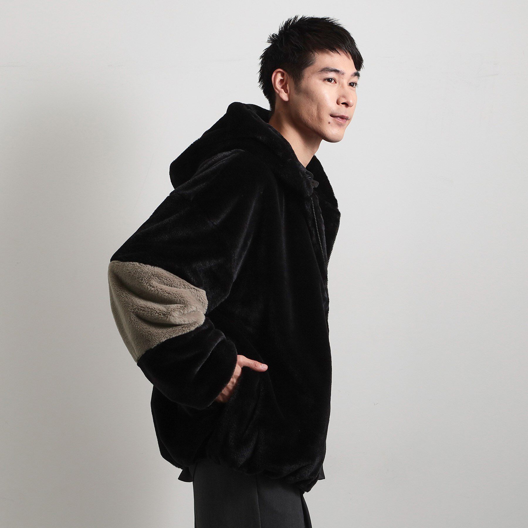 THE SHOP TK「フードフェイクファーブルゾン」|ブルゾン・スタジャン|