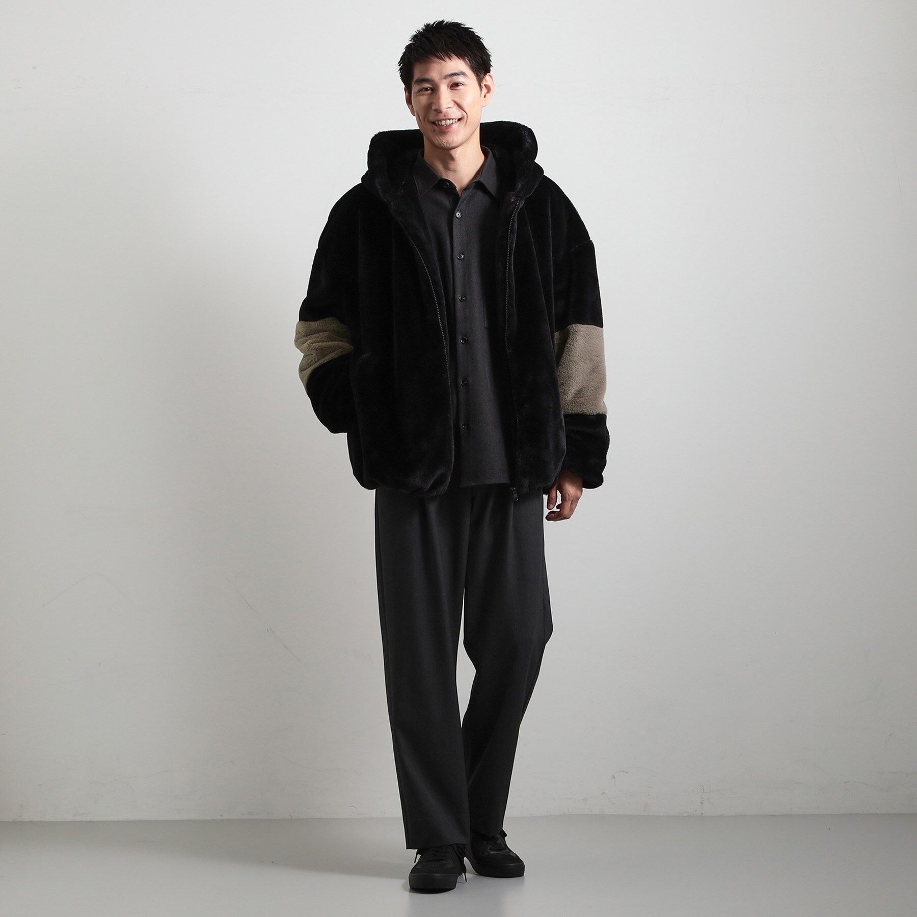 THE SHOP TK「フードフェイクファーブルゾン」|ブルゾン・スタジャン|