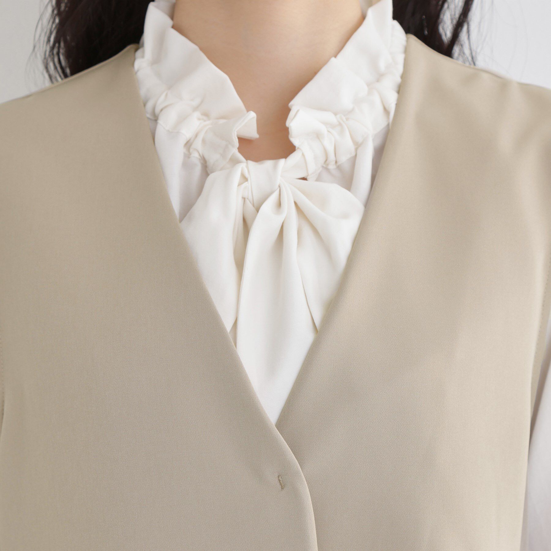 THE SHOP TK「【通勤・セレモニー】ダブルクロス ペプラムジレ/セットアップ可」|ベスト・ジレ|