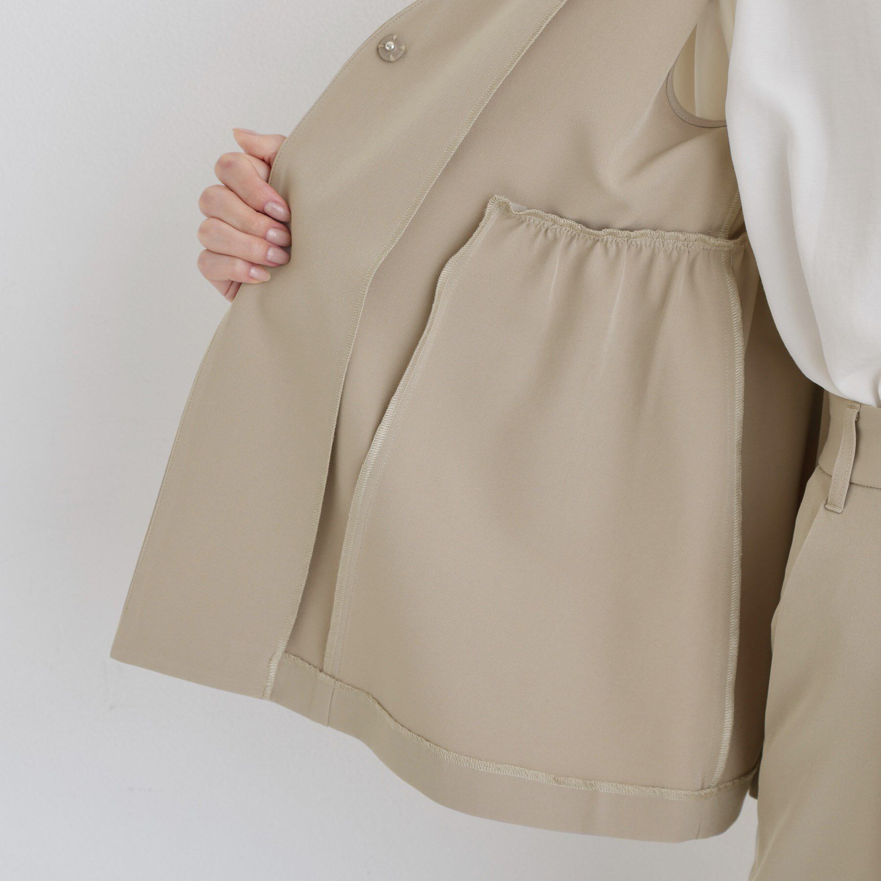 THE SHOP TK「【通勤・セレモニー】ダブルクロス ペプラムジレ/セットアップ可」|ベスト・ジレ|