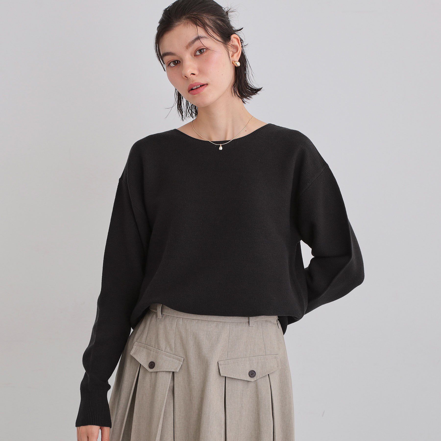 THE SHOP TK「【S-XLサイズ/選べる6色】どこから見ても美しい ガーターニット/洗濯機OK」|ニット・セーター|スミクロ(018)