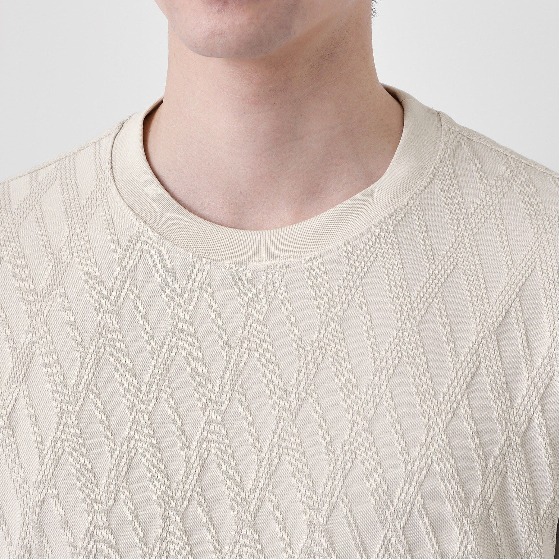 THE SHOP TK「【立体感のある表情が上品】リンクスアーガイル長袖Tシャツ」|Tシャツ・カットソー|