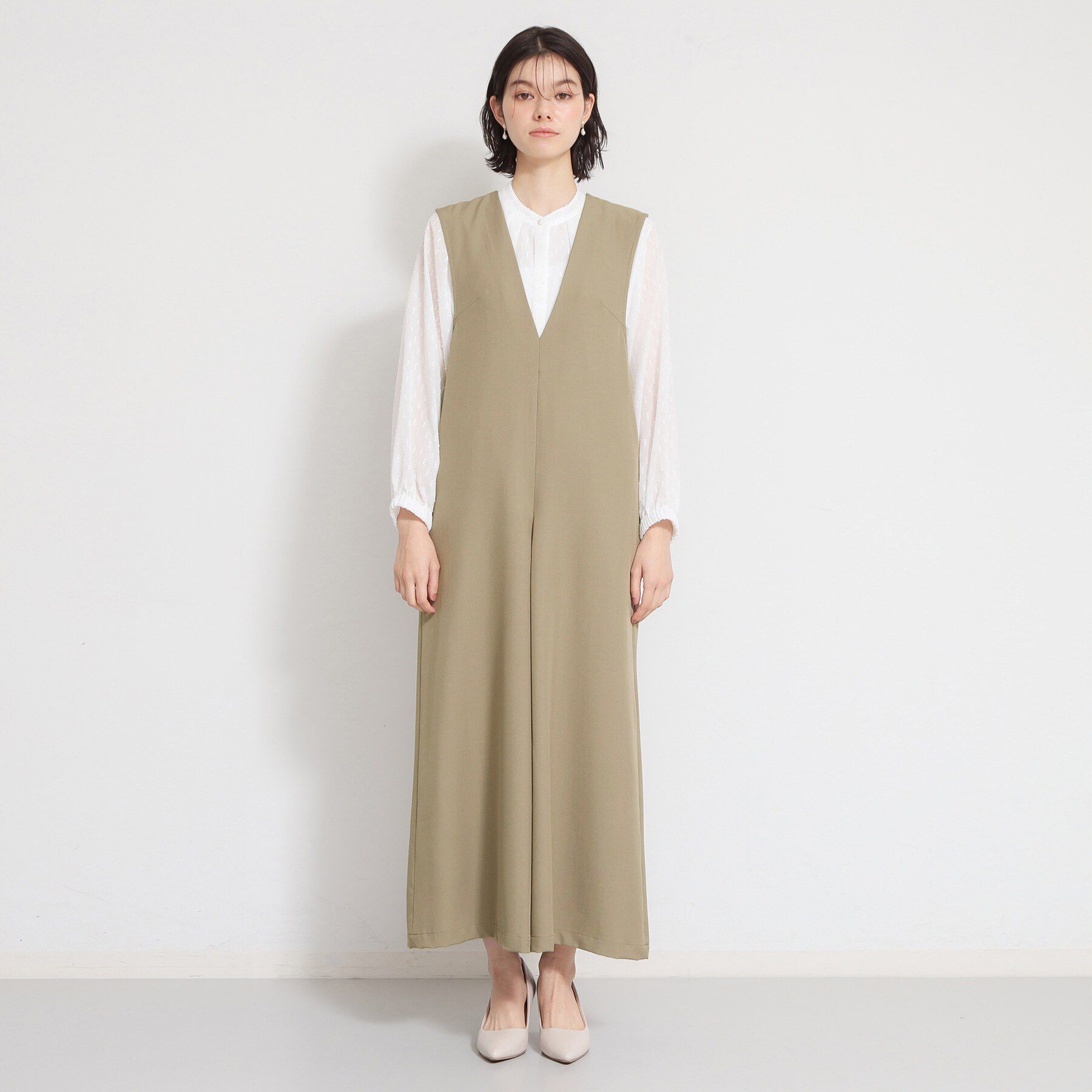THE SHOP TK「【セレモニーにもカジュアルにも】Vネックオールインワン」|オールインワン|